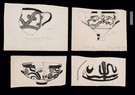 4 drawings of Tomb 505 kylix sherds