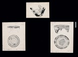 3 drawings for BSA XXV Pl. XXXVII a,b,d of portable stucco altars from Palace Shrine