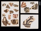3 drawings for BSA XXV Pl. XLV of pottery sherds from various tholos tombs