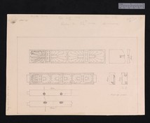 Drawing of ivory triglyph plaque 54-450