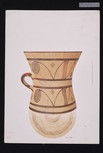 Drawing of LH III A mug 55-501 with Linked Whorl pattern