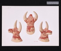 Drawing of terracotta bovid figurine 54-701