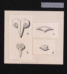 Drawing of ivory and bone inlays 39-168
