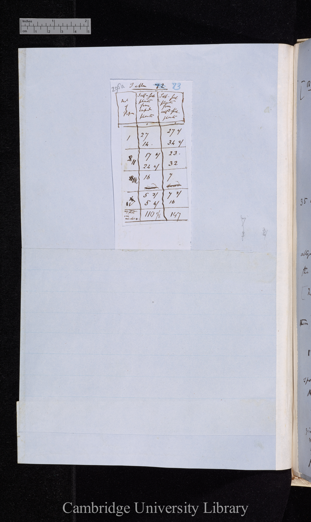 Table 73 72&gt; (verso of Ms p 296)