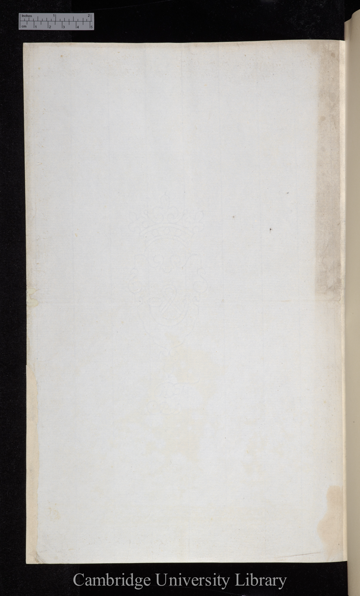 Blank verso of Ms p 3