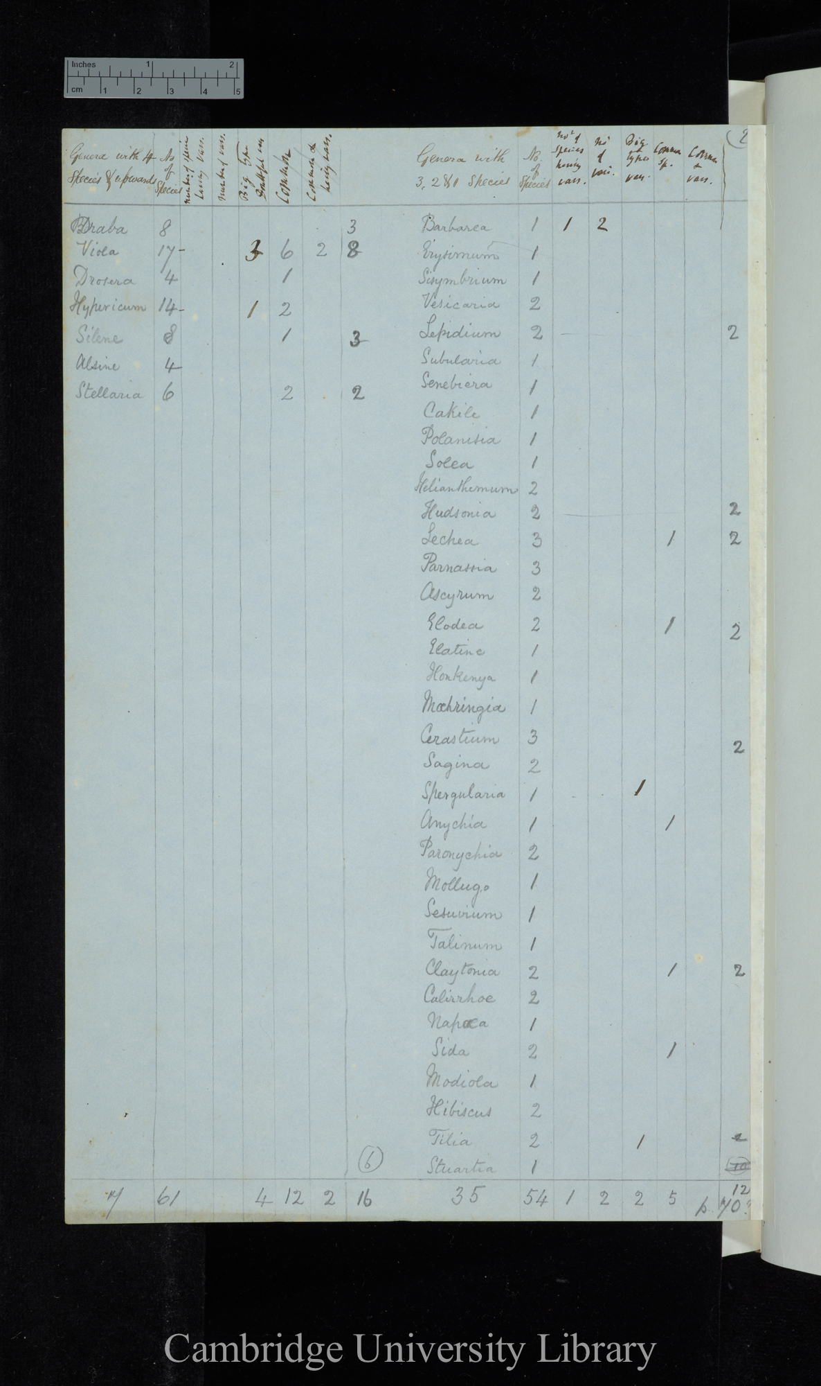 Dr Asa Gray 2d Edit / Genera with 4 species &amp; upwards Naturalised excluded / genera with 3-1 species (table)