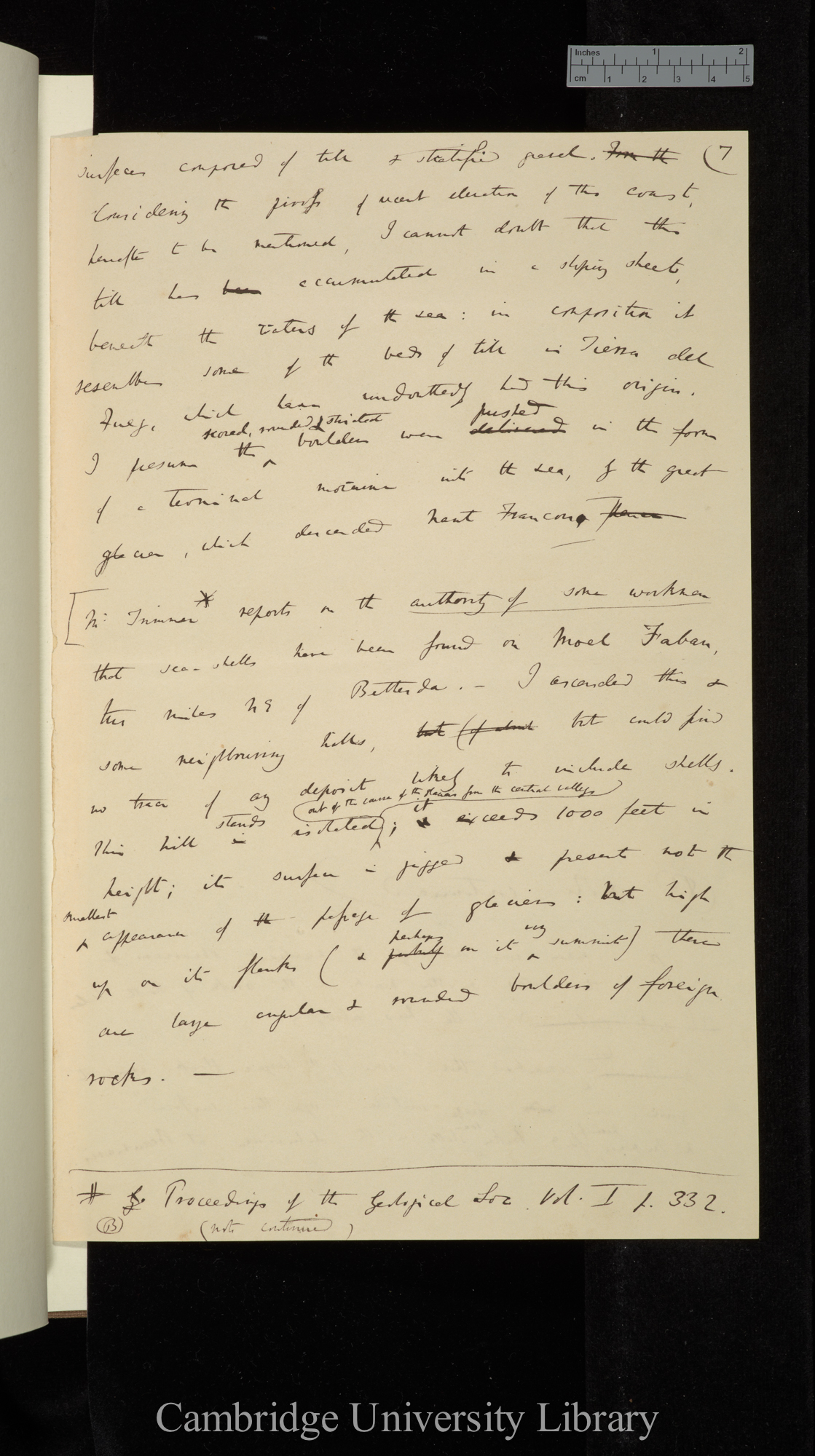 &#39;Notes on the effects produced by the ancient glaciers of Caernarvonshire and on the boulders transported by floating ice&#39; [for Geological Society 15 December 1841]