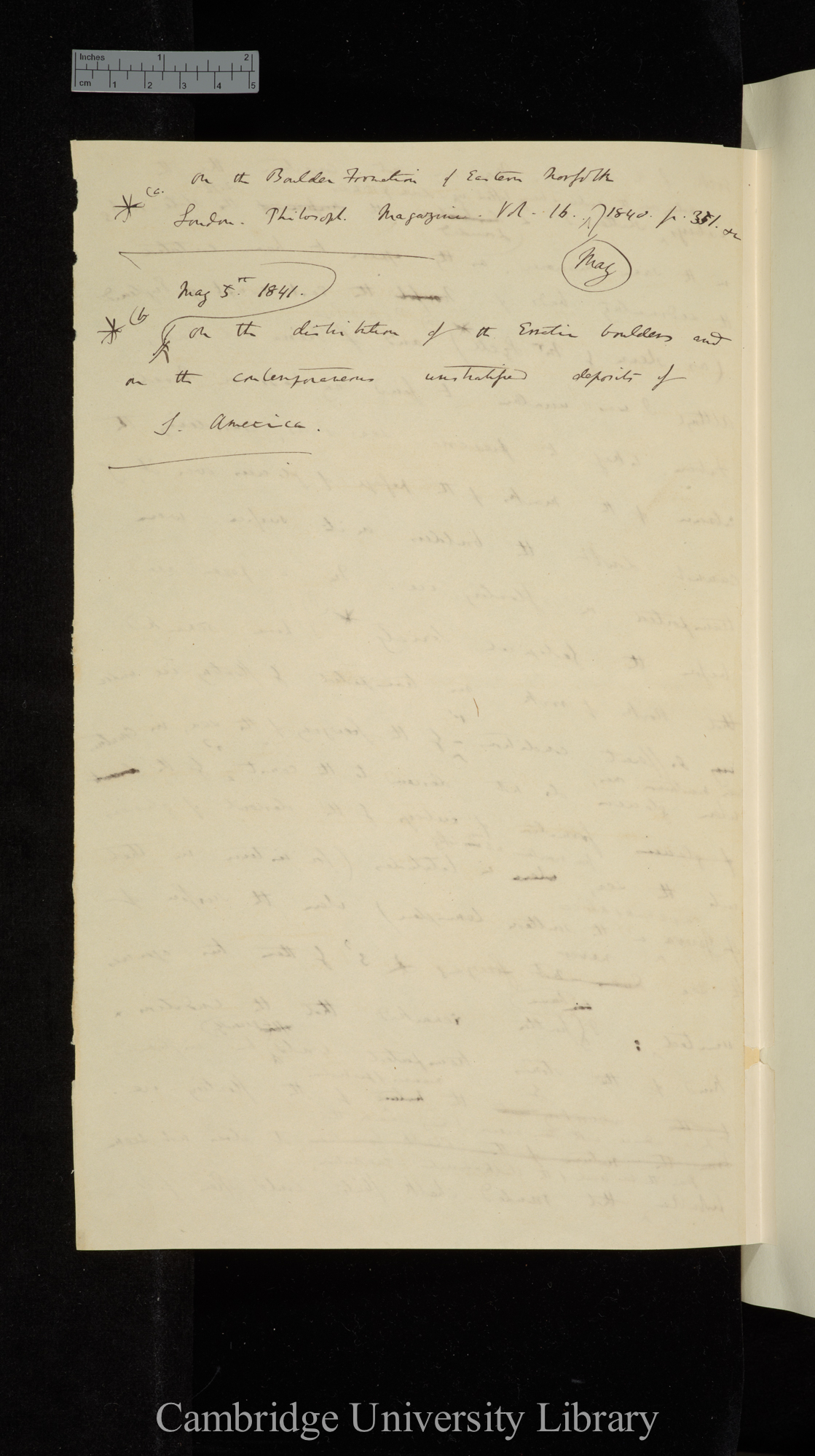 &#39;Notes on the effects produced by the ancient glaciers of Caernarvonshire and on the boulders transported by floating ice&#39; [for Geological Society 15 December 1841]