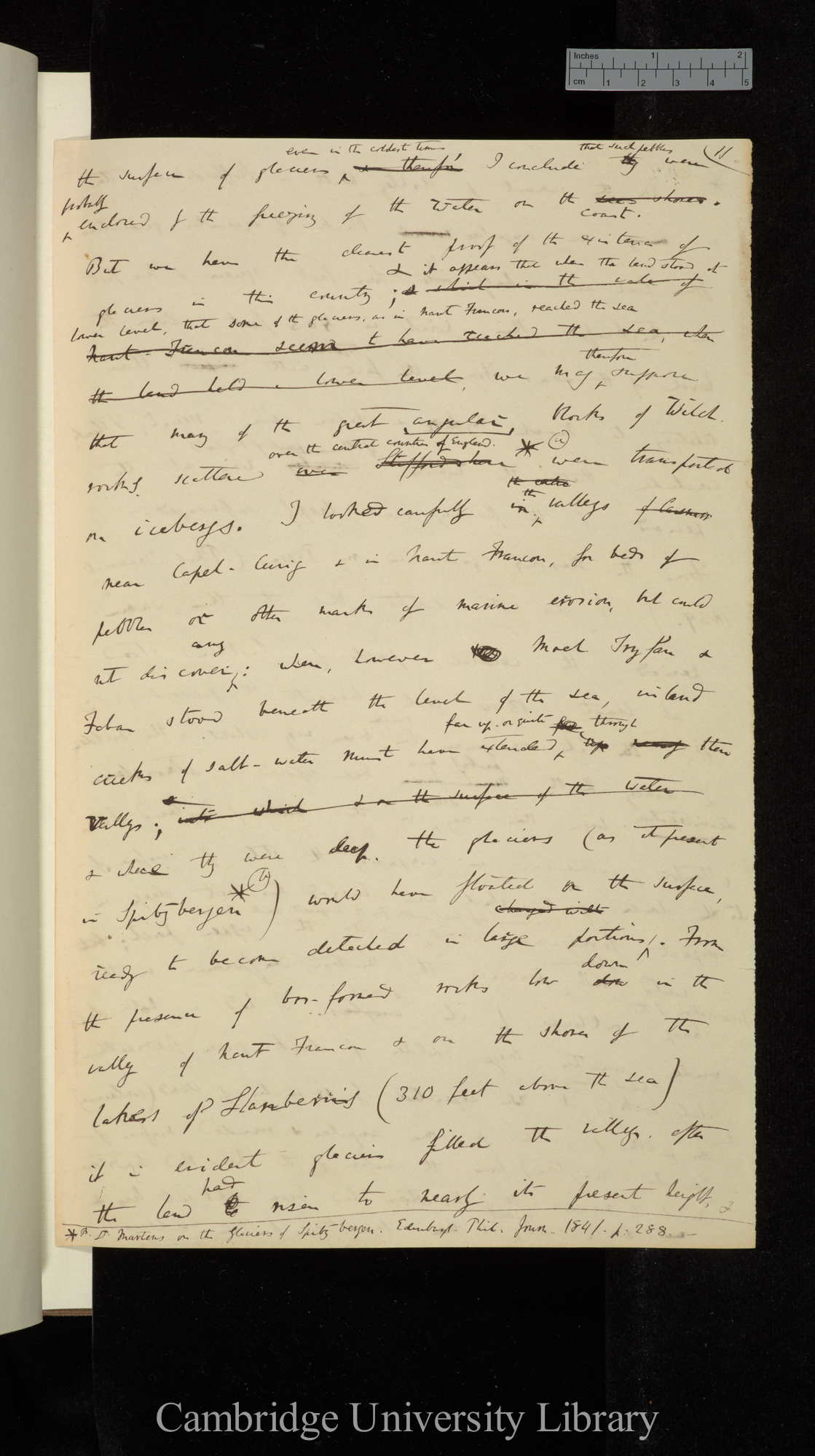 &#39;Notes on the effects produced by the ancient glaciers of Caernarvonshire and on the boulders transported by floating ice&#39; [for Geological Society 15 December 1841]