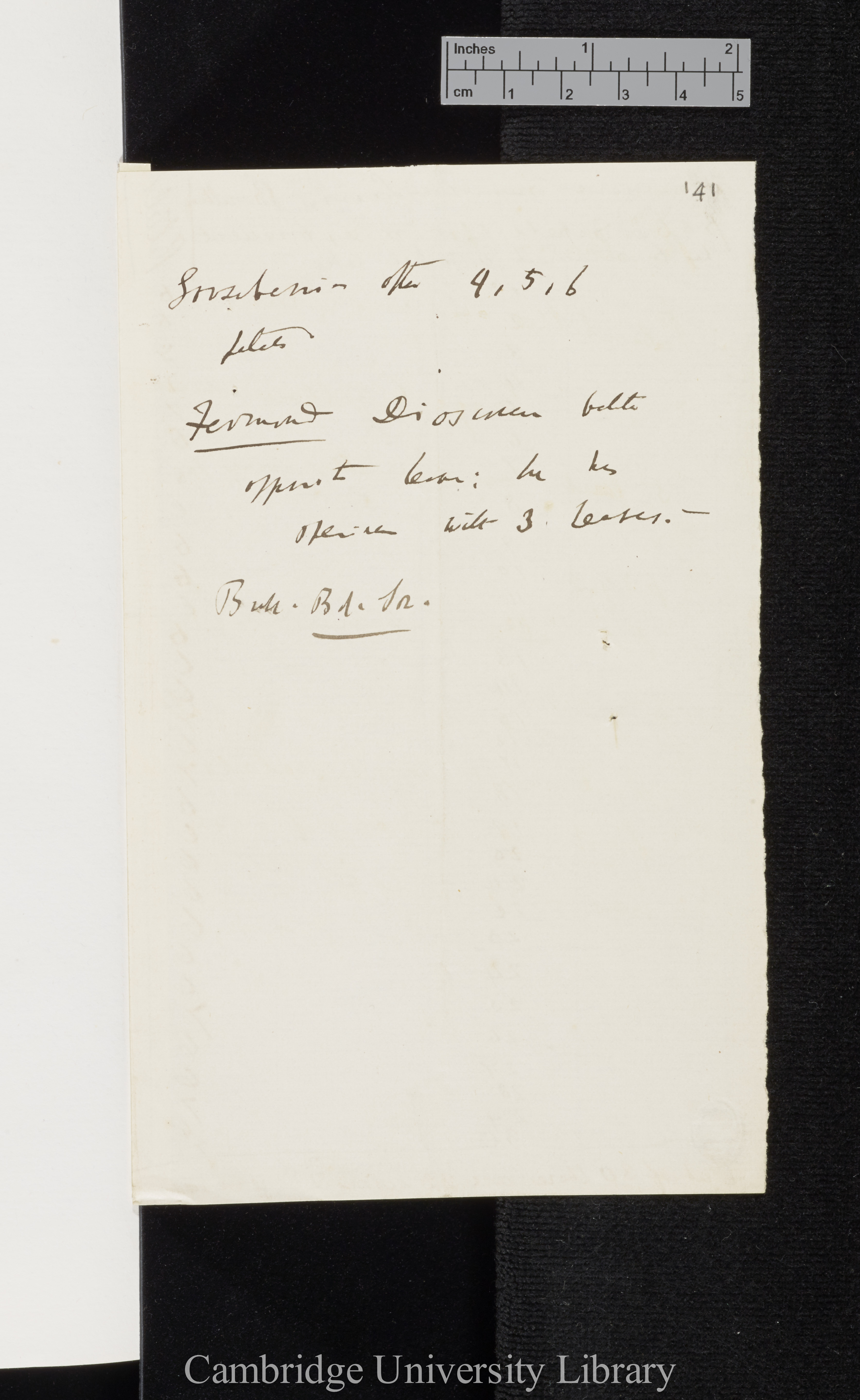 Fermond &#39;Bull Bot Soc&#39; [ref inc] in with note [unidentified] pp Charles Robert Darwin concerning Anemone nemorara[?] on reverse