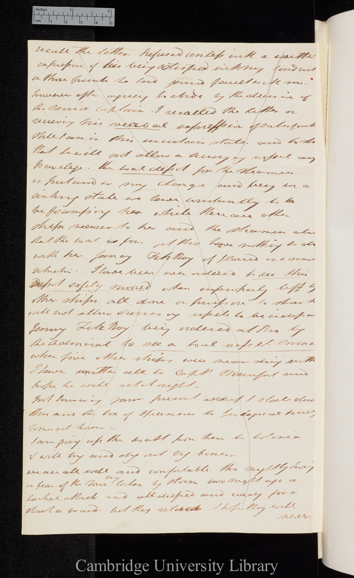 [Sir Bartholomew James Sulivan] to Charles Robert Darwin