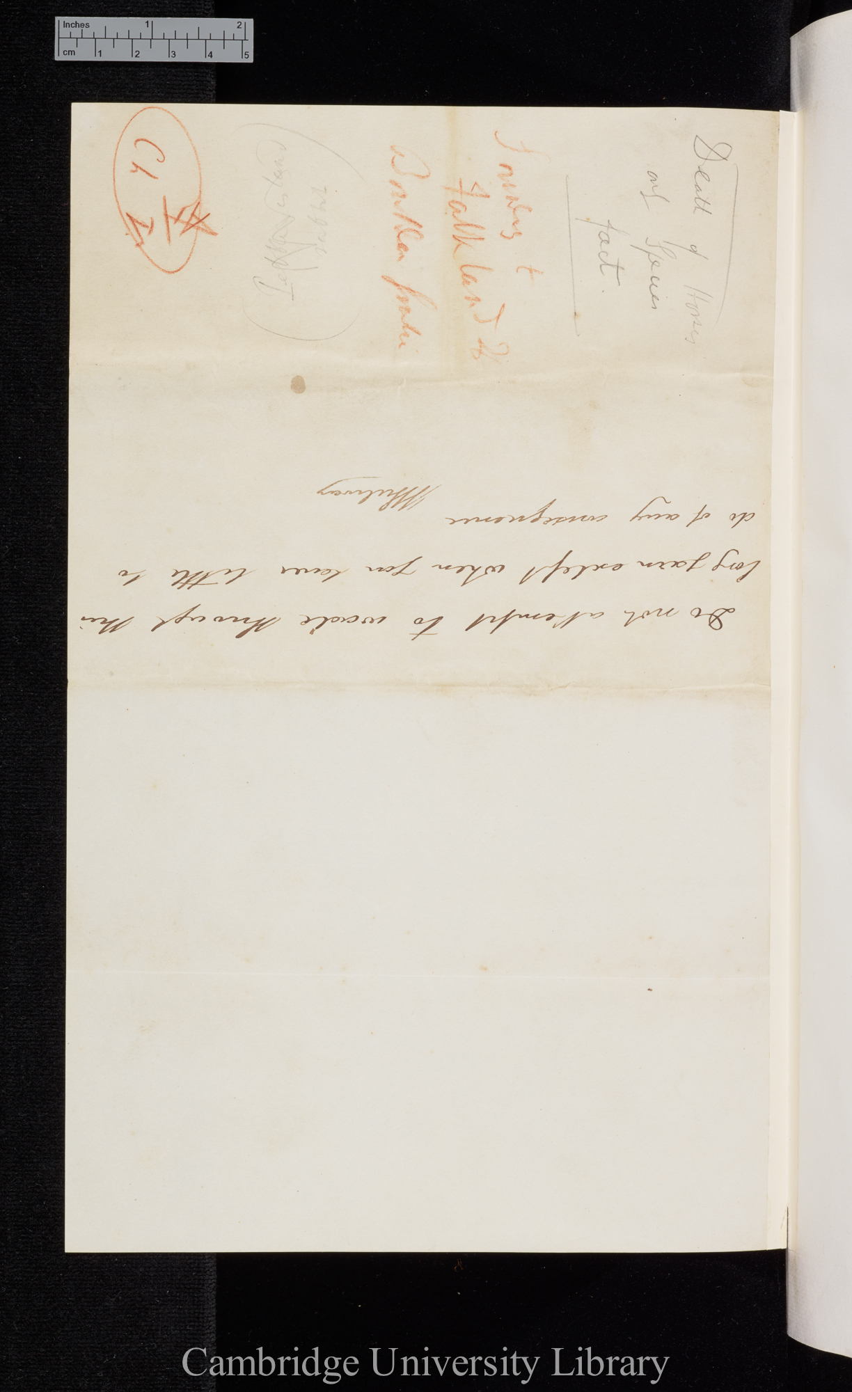 Sir Bartholomew James Sulivan to Charles Robert Darwin [plus note by CD]