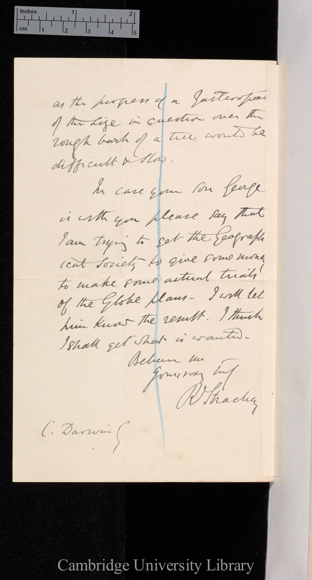 Richard Strachey to Charles Robert Darwin