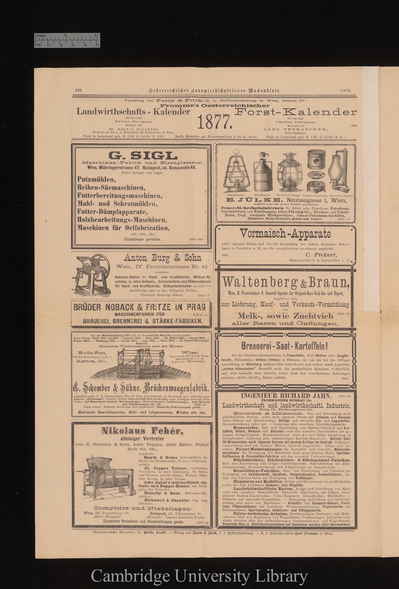 &#39;Oesterreichisches Landwirthschaftliches Wochenblatt&#39; 2: 596