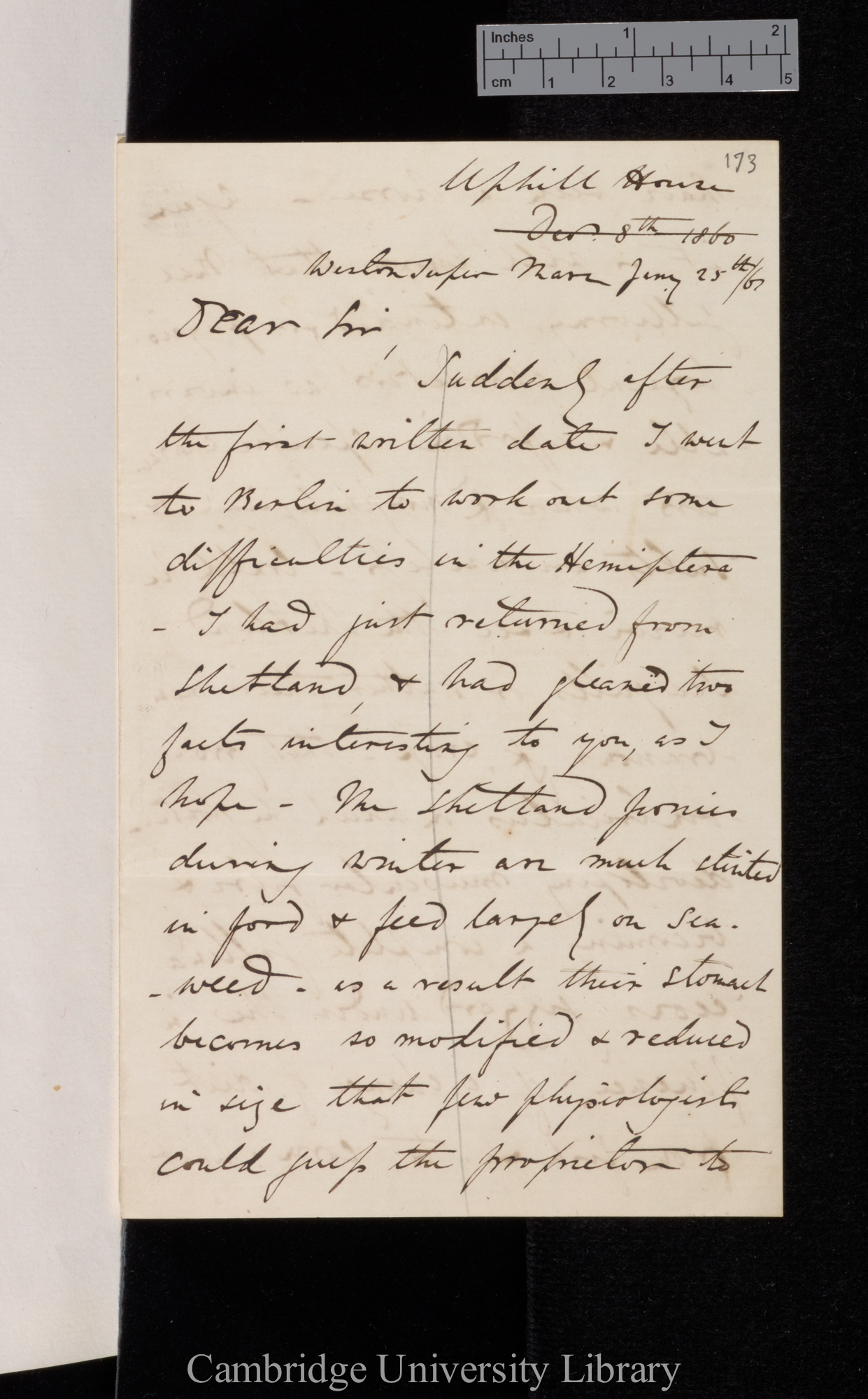 William Duppa Crotch to Charles Robert Darwin