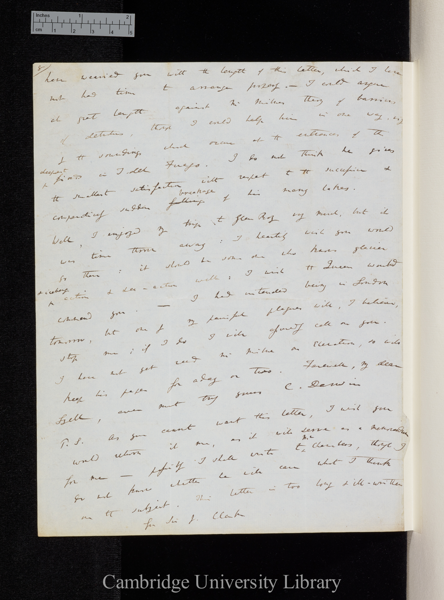 Charles Robert Darwin to Sir Charles Lyell, [Ms p 8]