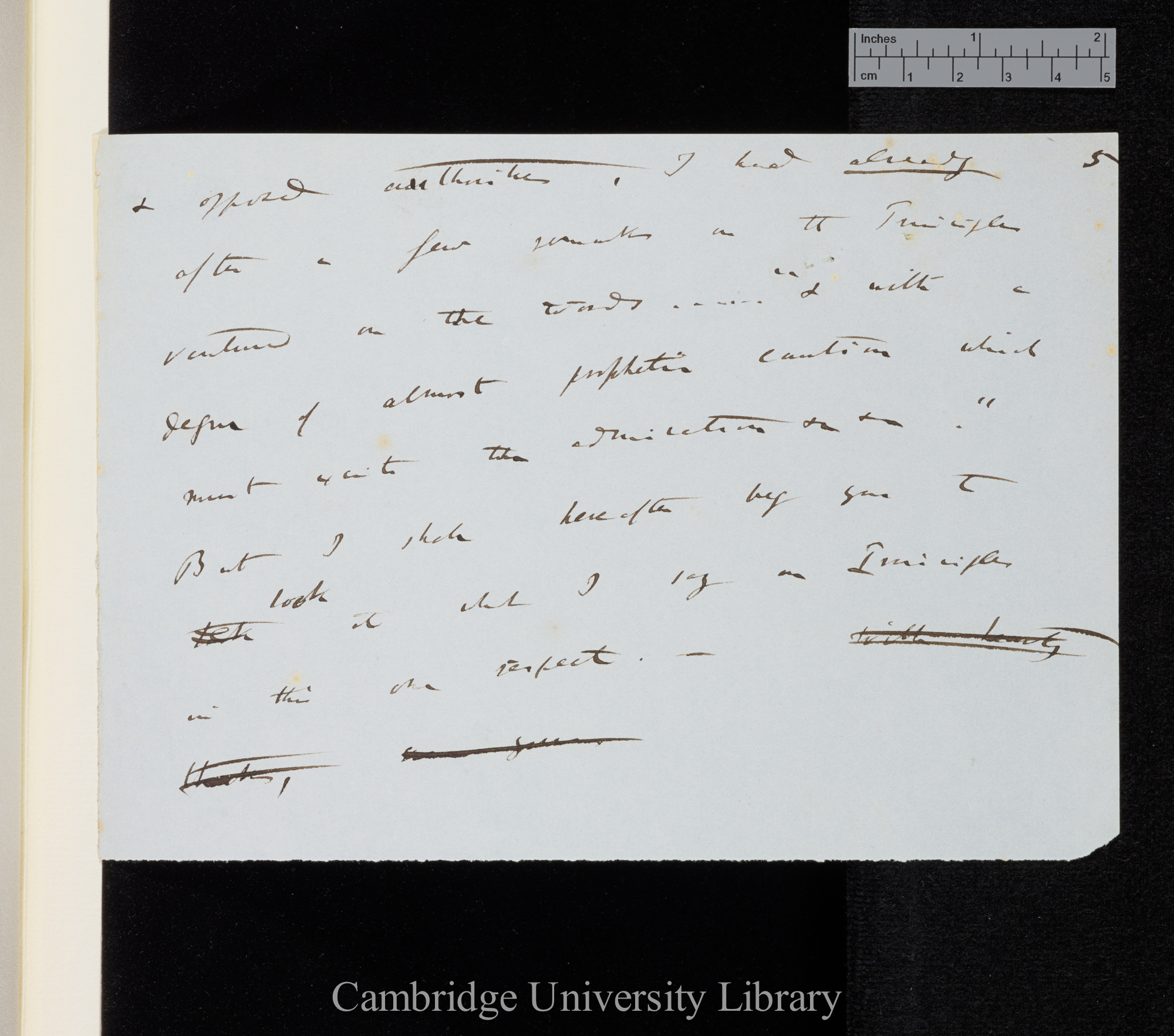 Charles Robert Darwin to Sir Charles Lyell, Ms p 5