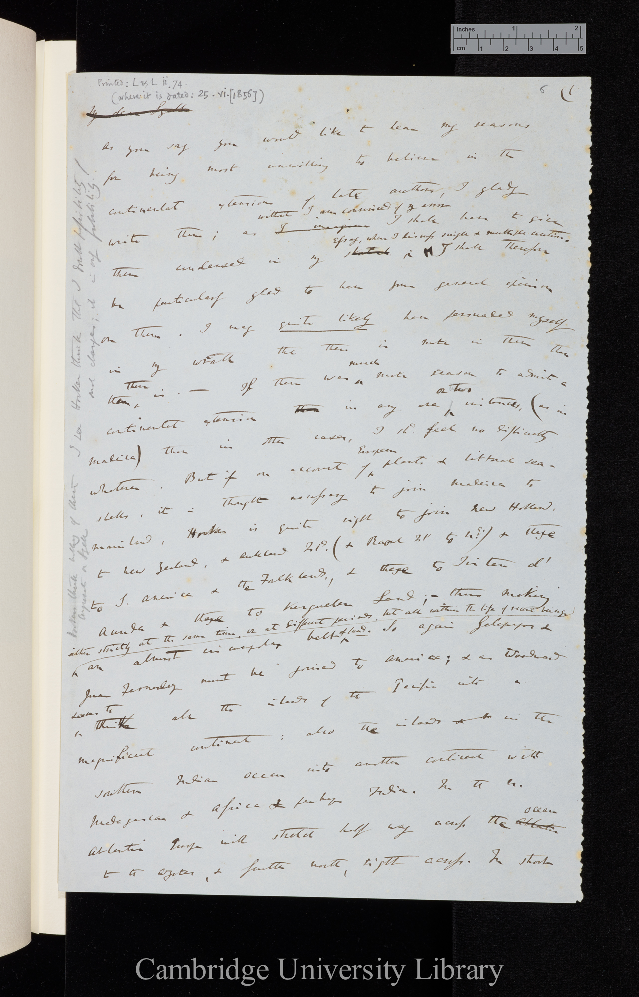 Charles Robert Darwin to Sir Charles Lyell, Ms p 1