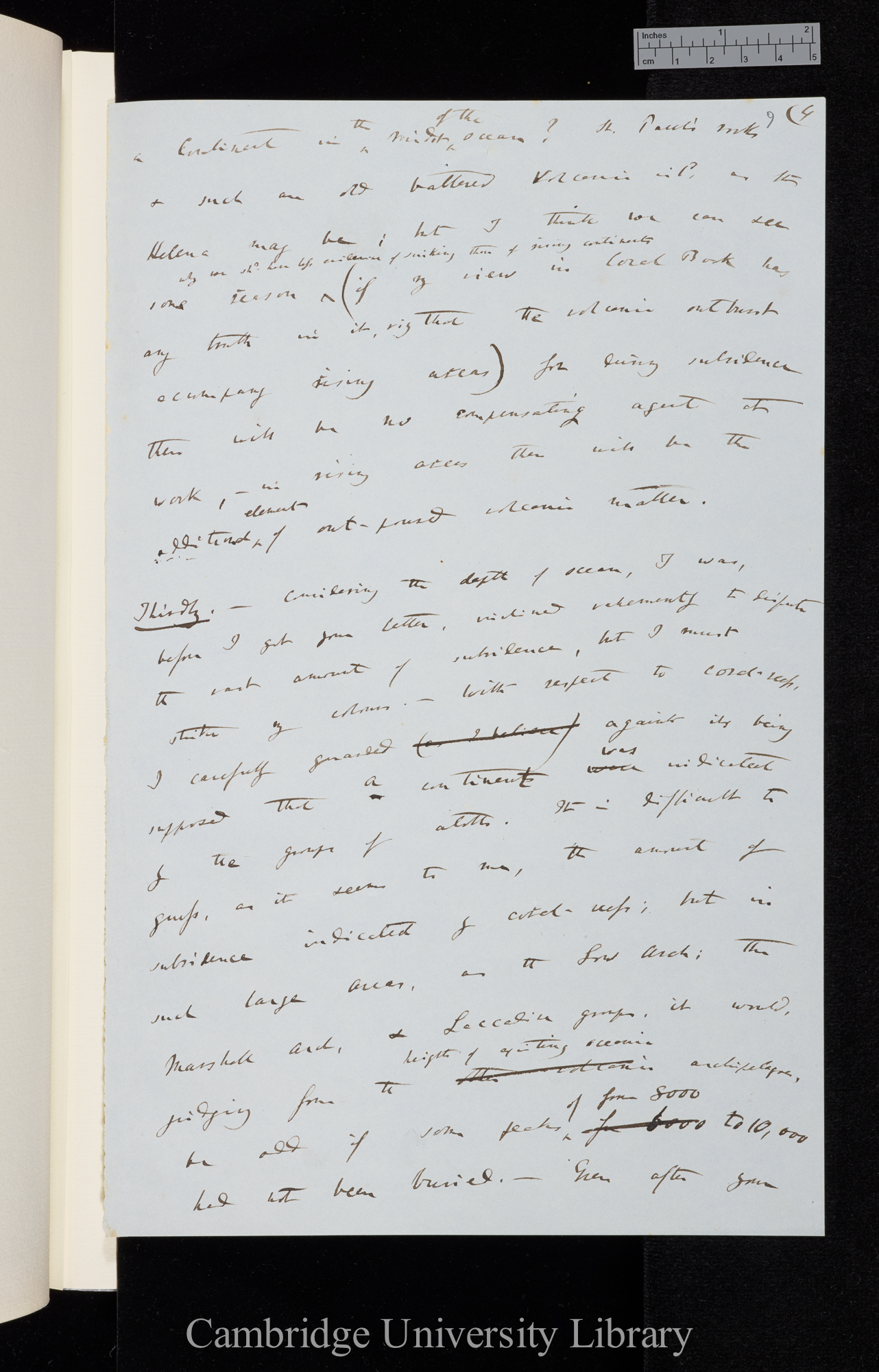 Charles Robert Darwin to Sir Charles Lyell, Ms p 4