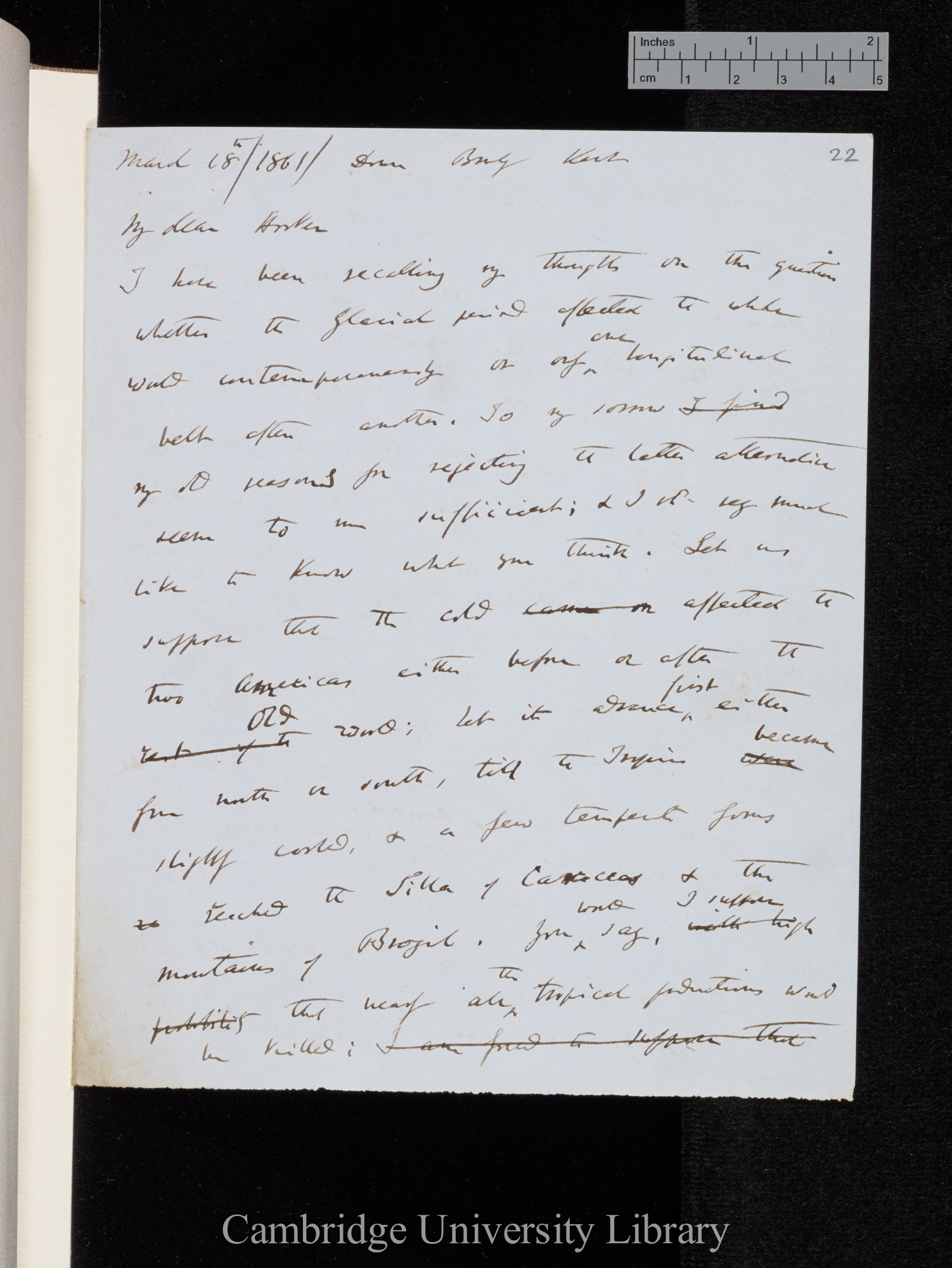 Charles Robert Darwin to Sir Joseph Dalton Hooker