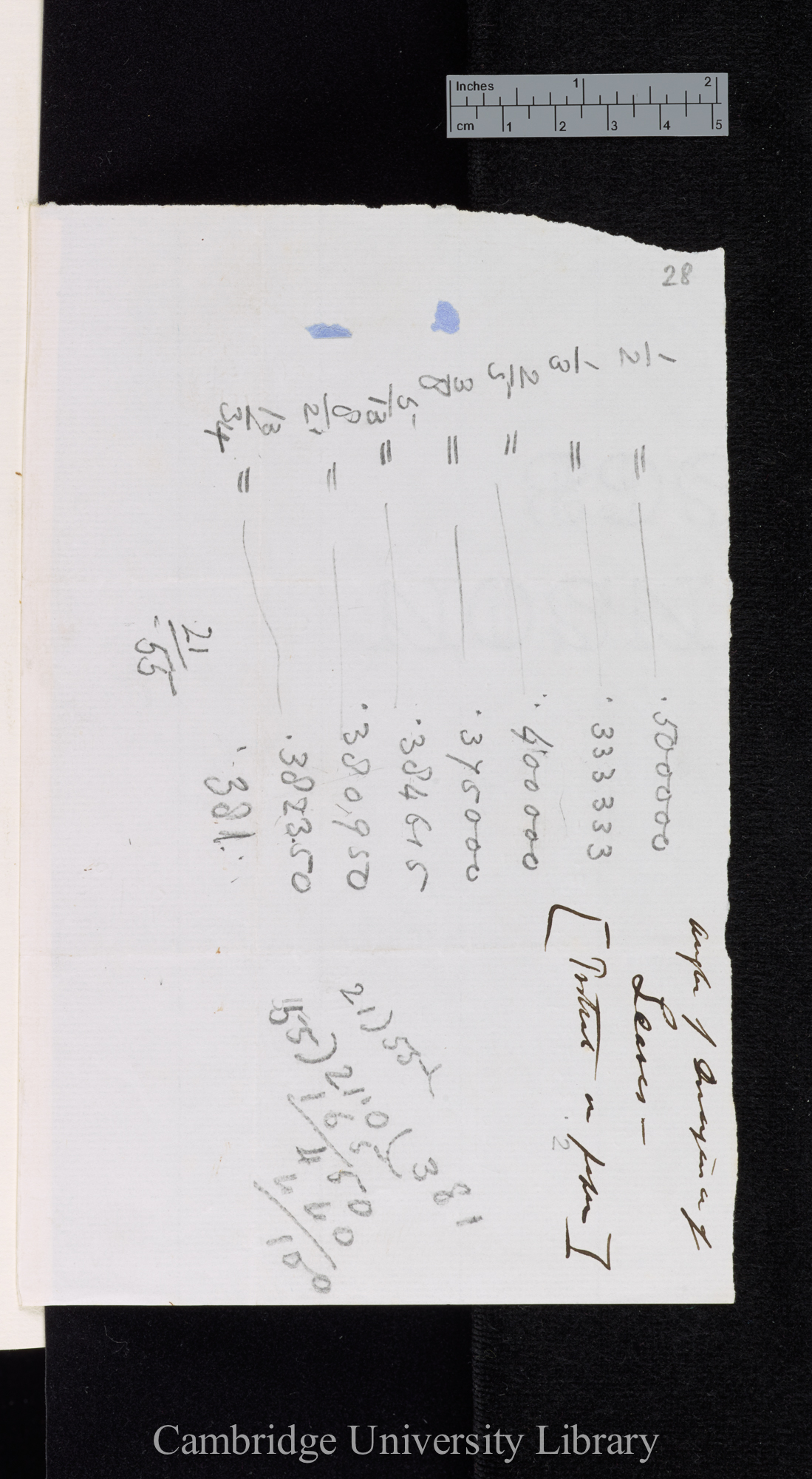 Angles of Divergence of Leaves [calculations and table of values]