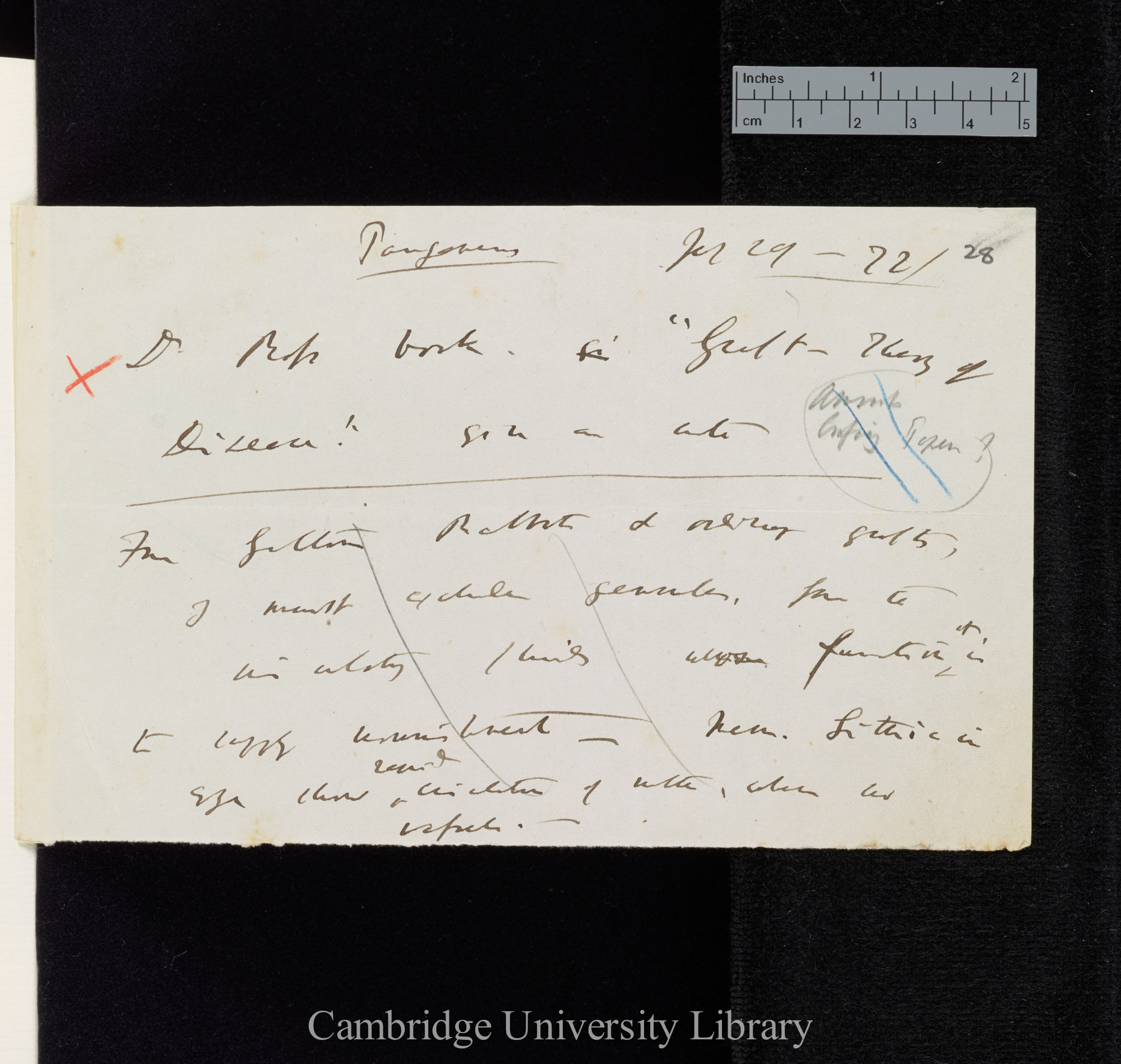 Pangenesis / Dr Ross book &#39;Graft theory of disease&#39; give in note / Animals[?] crossing Paper? /