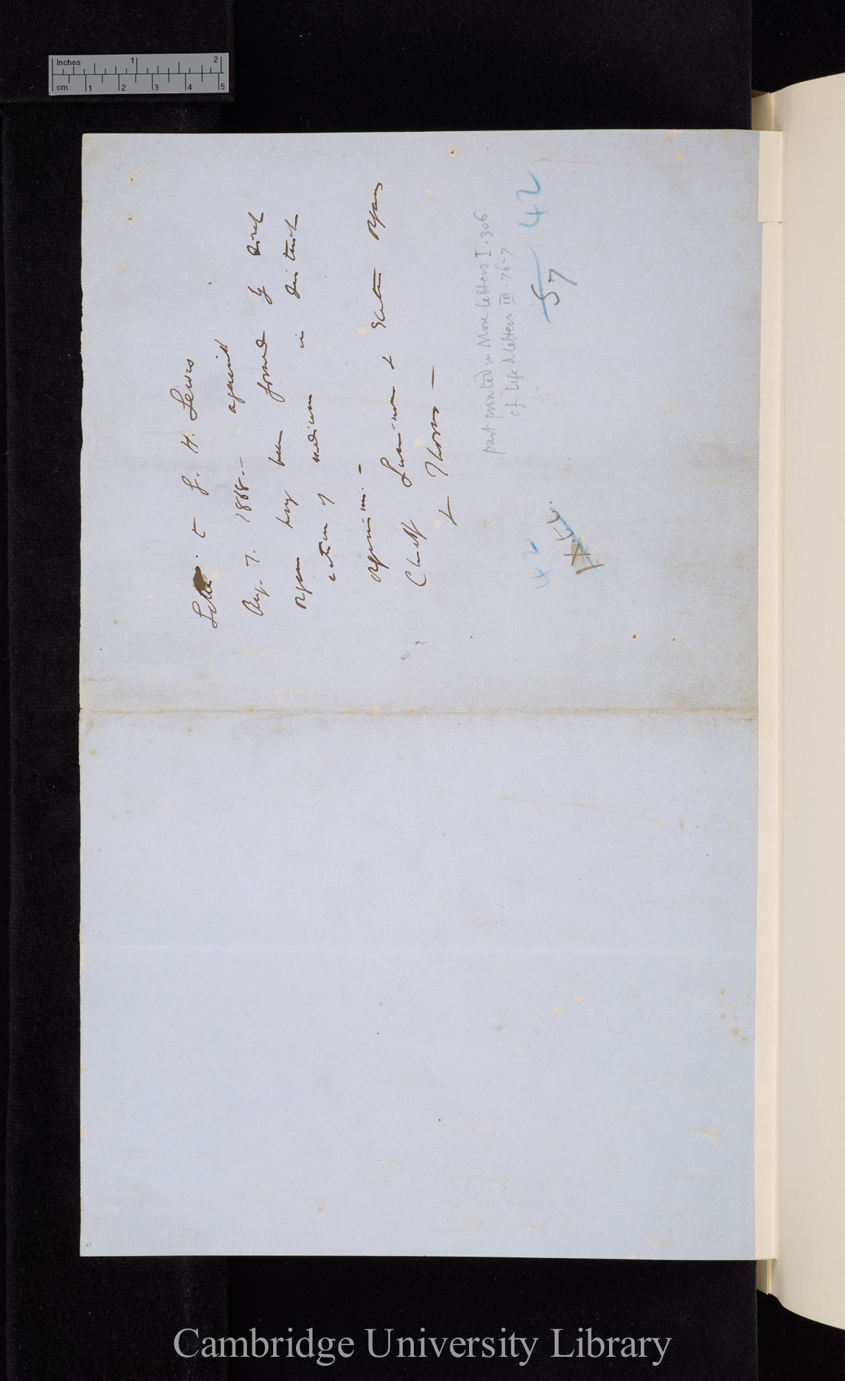 Charles Robert Darwin to George Henry Lewes