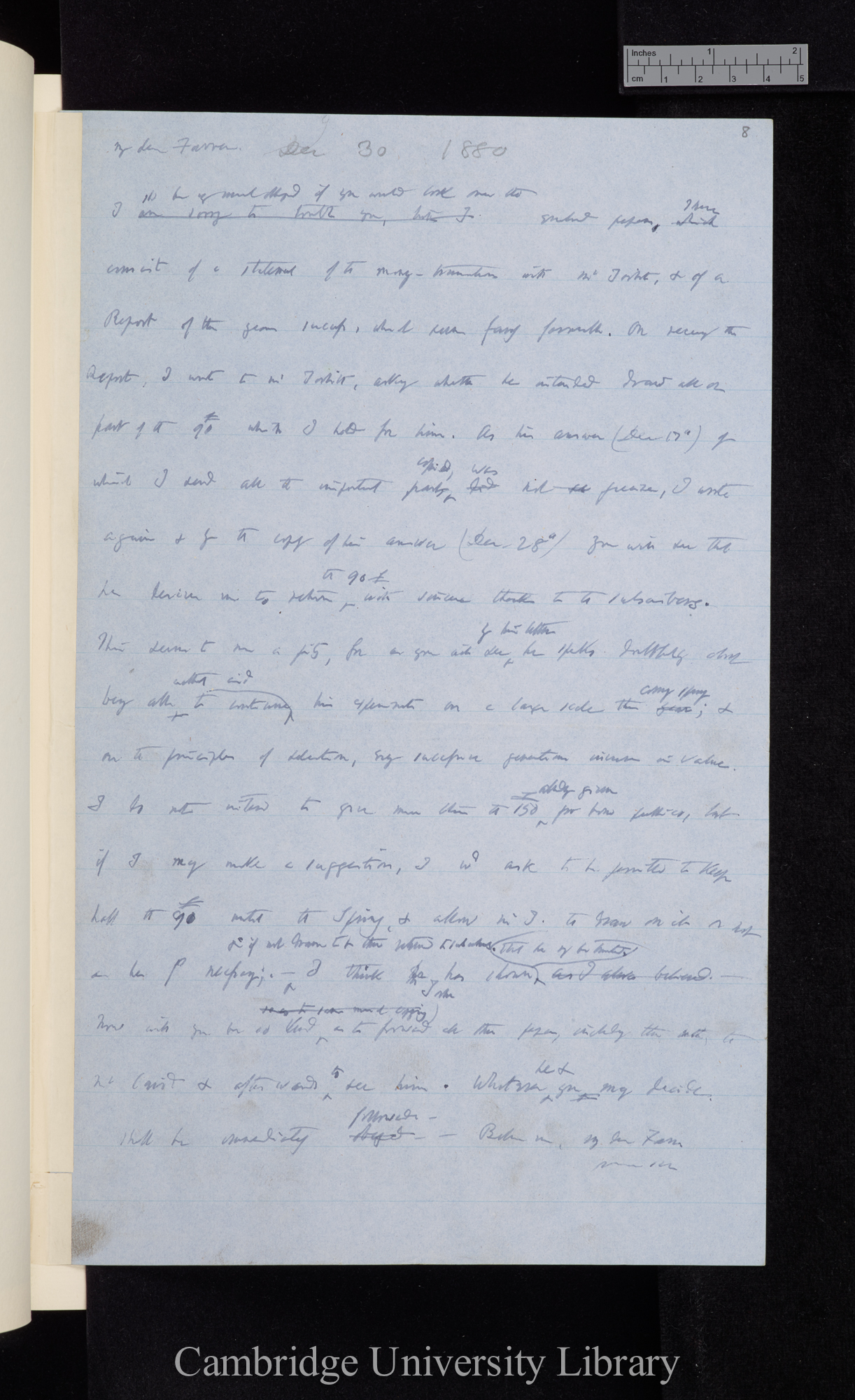 Letter from [Charles Robert Darwin?] to Thomas Henry Farrer; written at [place unstated]; draft