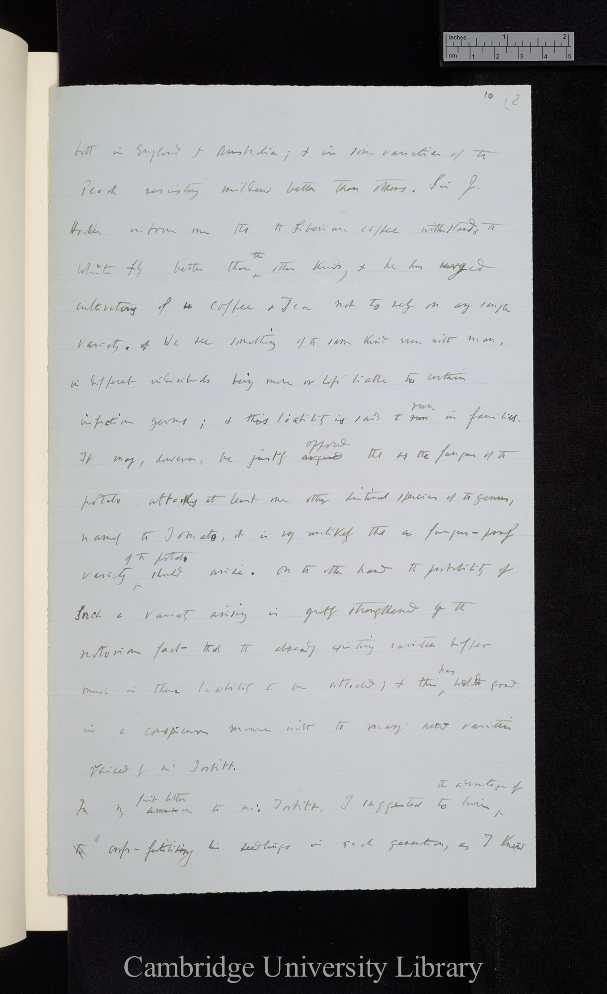 Charles Robert Darwin to Sir James Caird