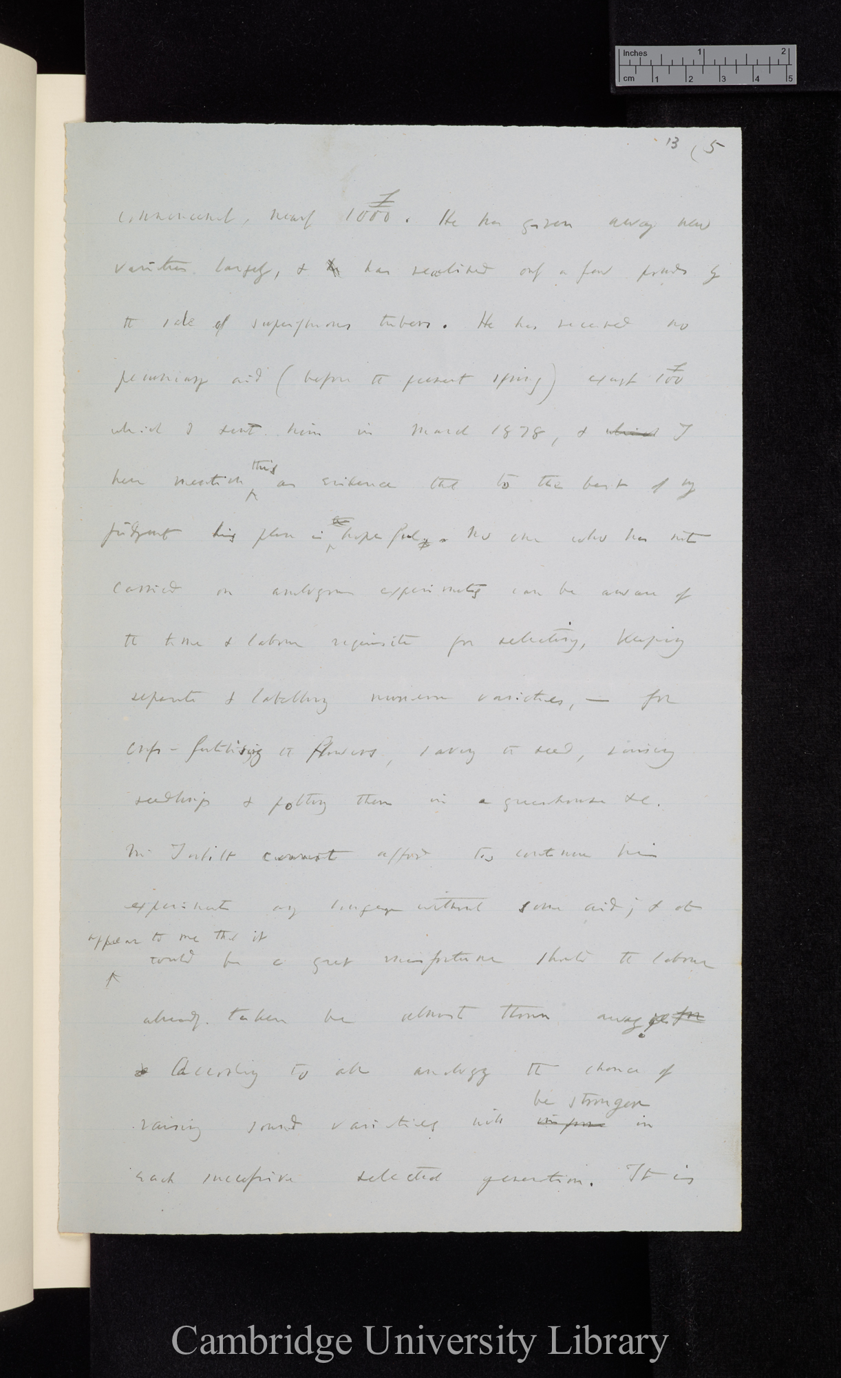 Charles Robert Darwin to Sir James Caird