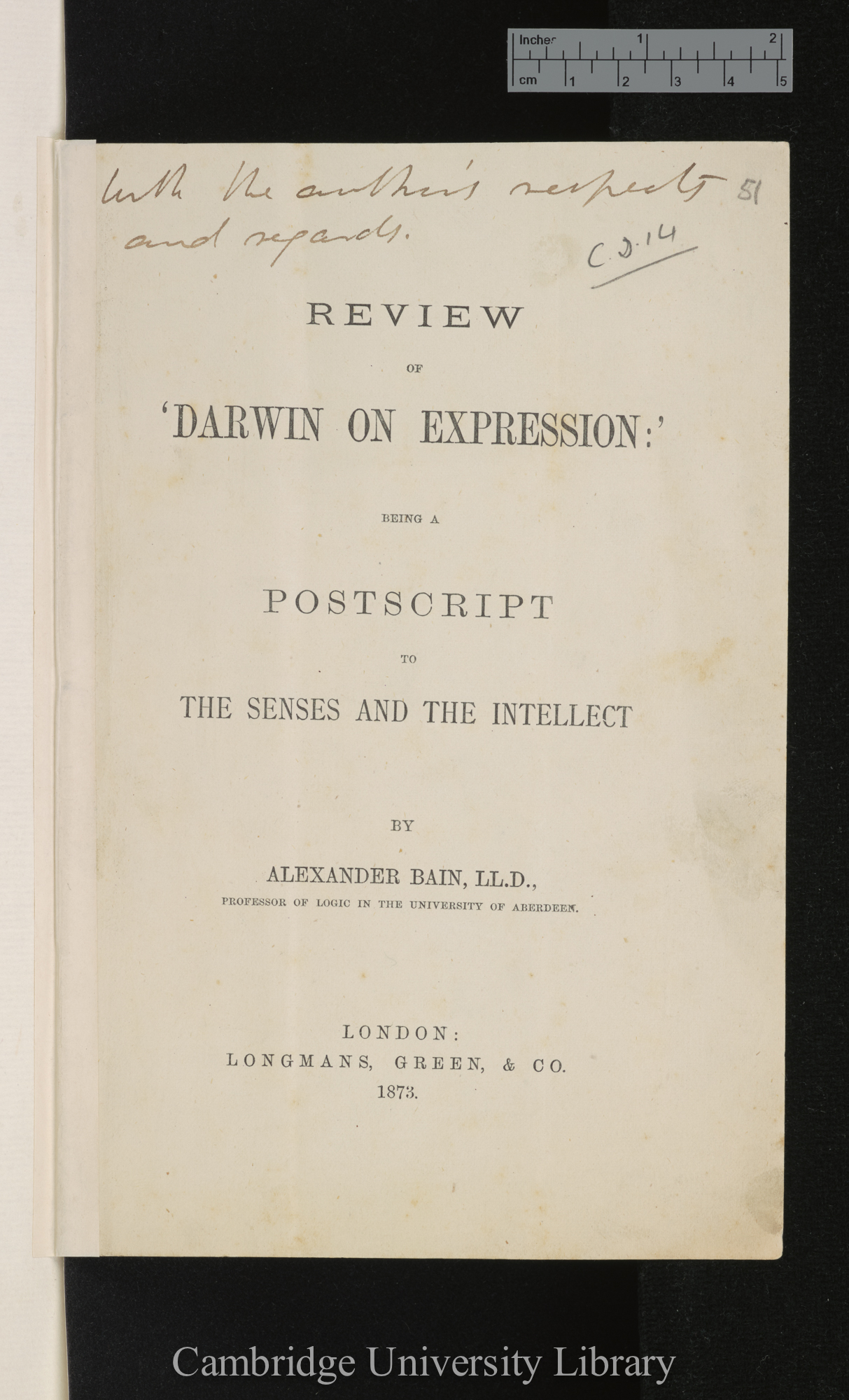 &#39;Review of &#39;Darwin on Expression&#39;: Title page