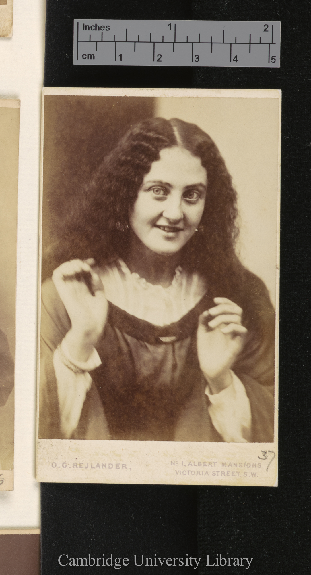 Photo of [unidentified young woman] by Oscar Gustave Rejlander, 1 Albert Mansions, Victoria Street, London W