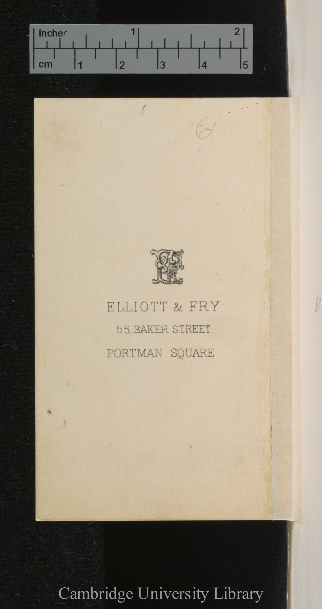 [verso of photograph - photographer imprint (Elliott &amp; Fry)]