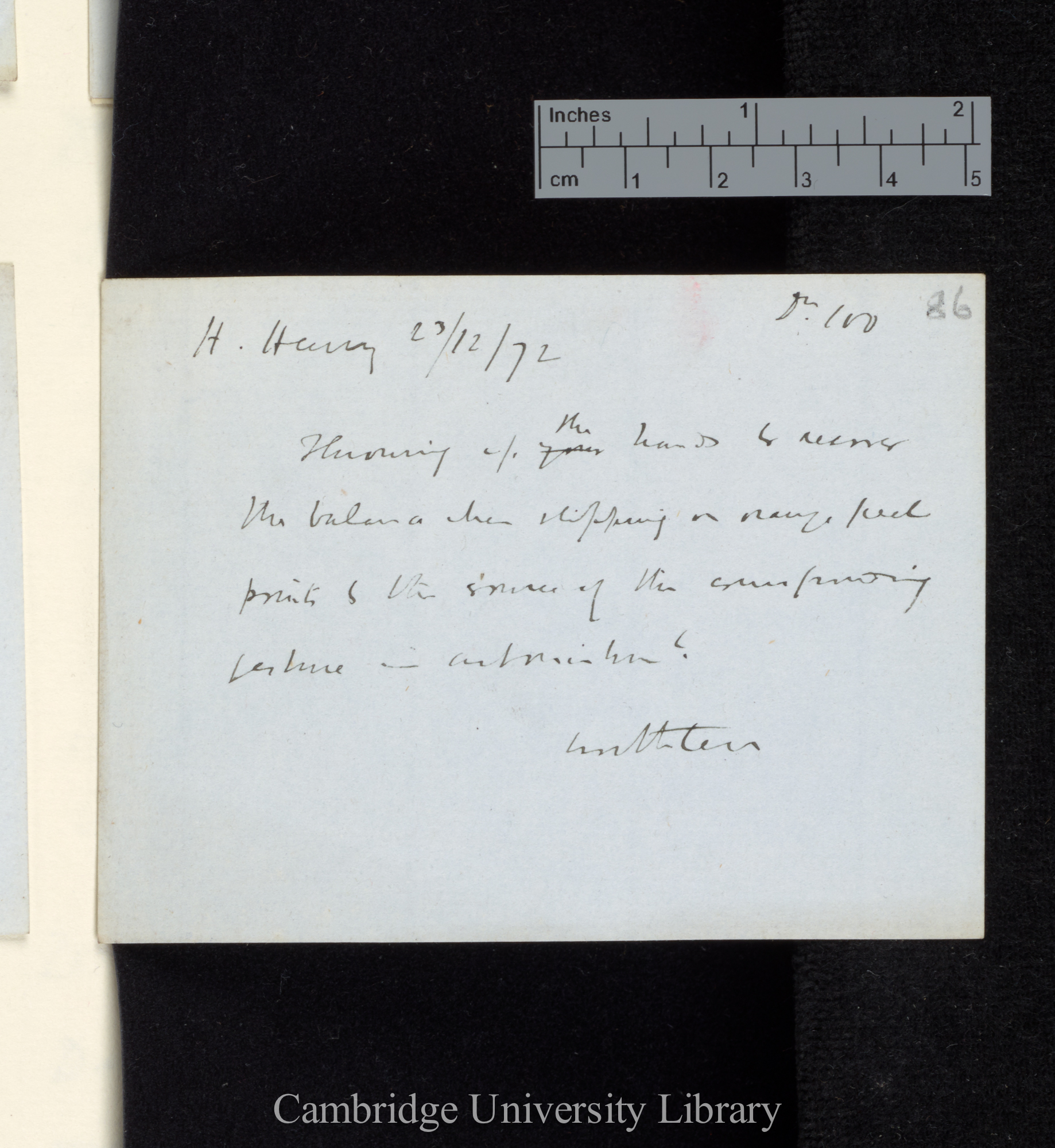 100: Henry H 23 December 1872 / Throwing up the hands to recover the balance when slipping