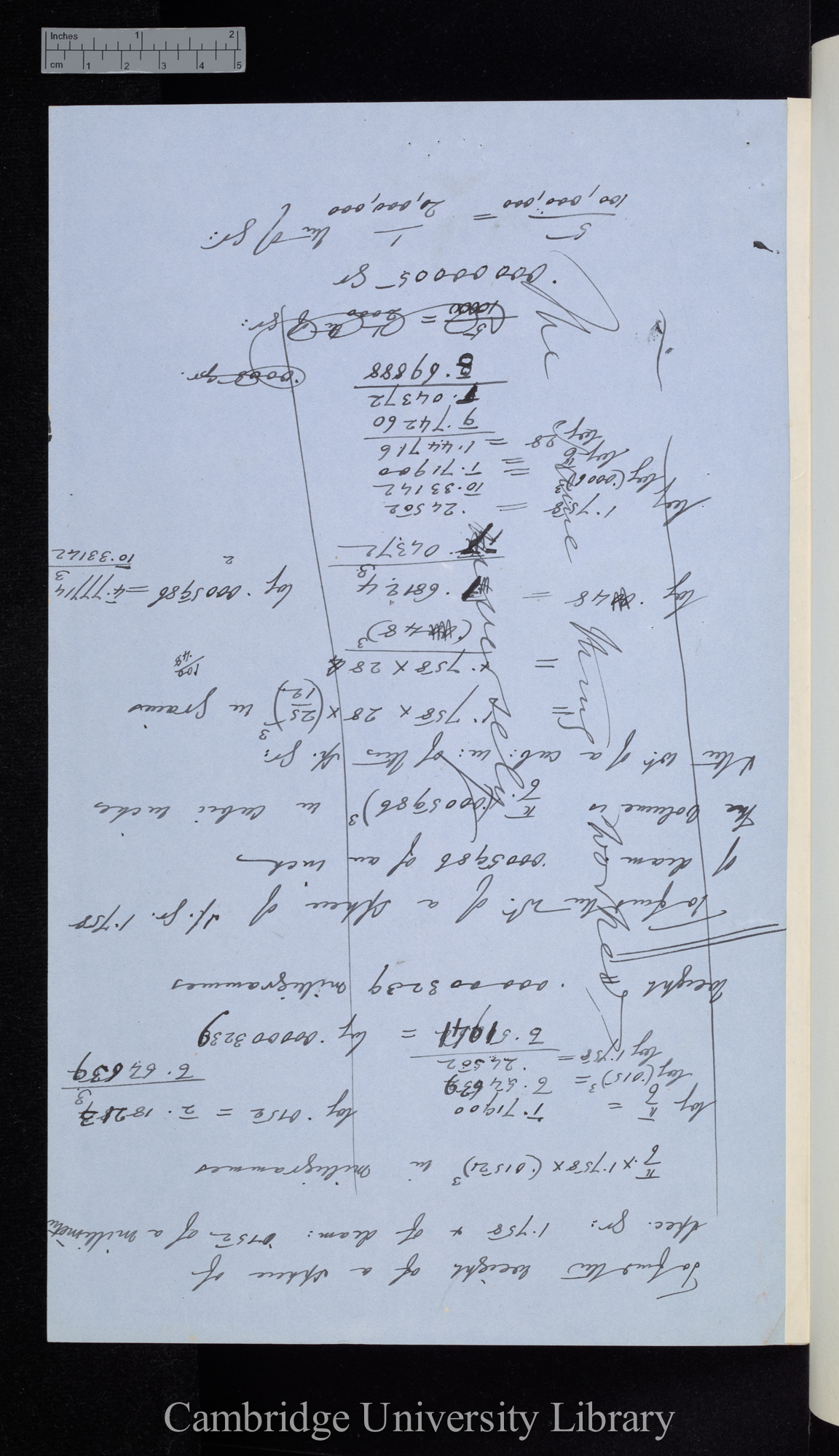 The diam of a sphere of water which shall weigh .00000324 milligrammes is given by [formulae]