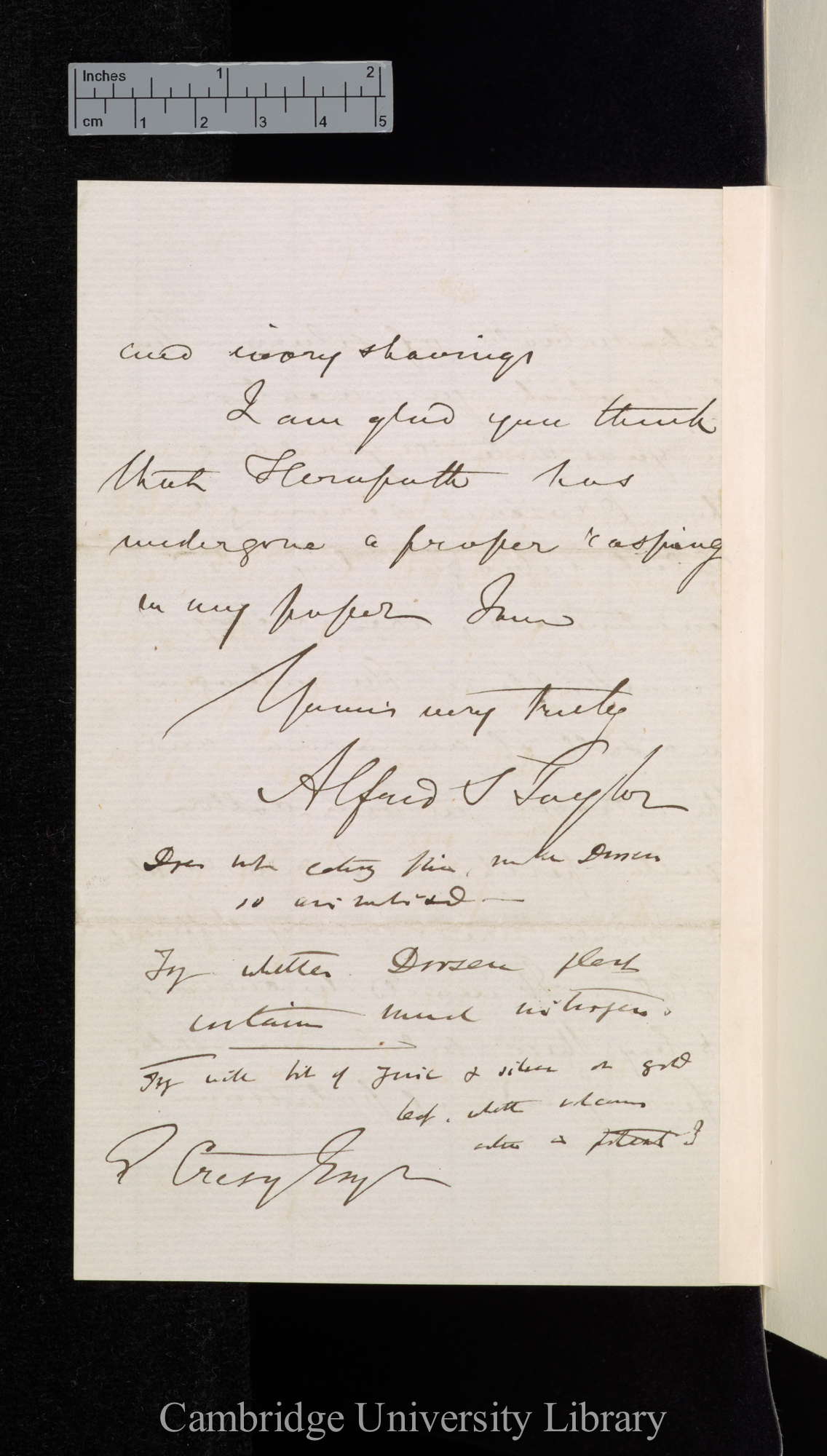 Alfred Swaine Taylor to Edward Cresy