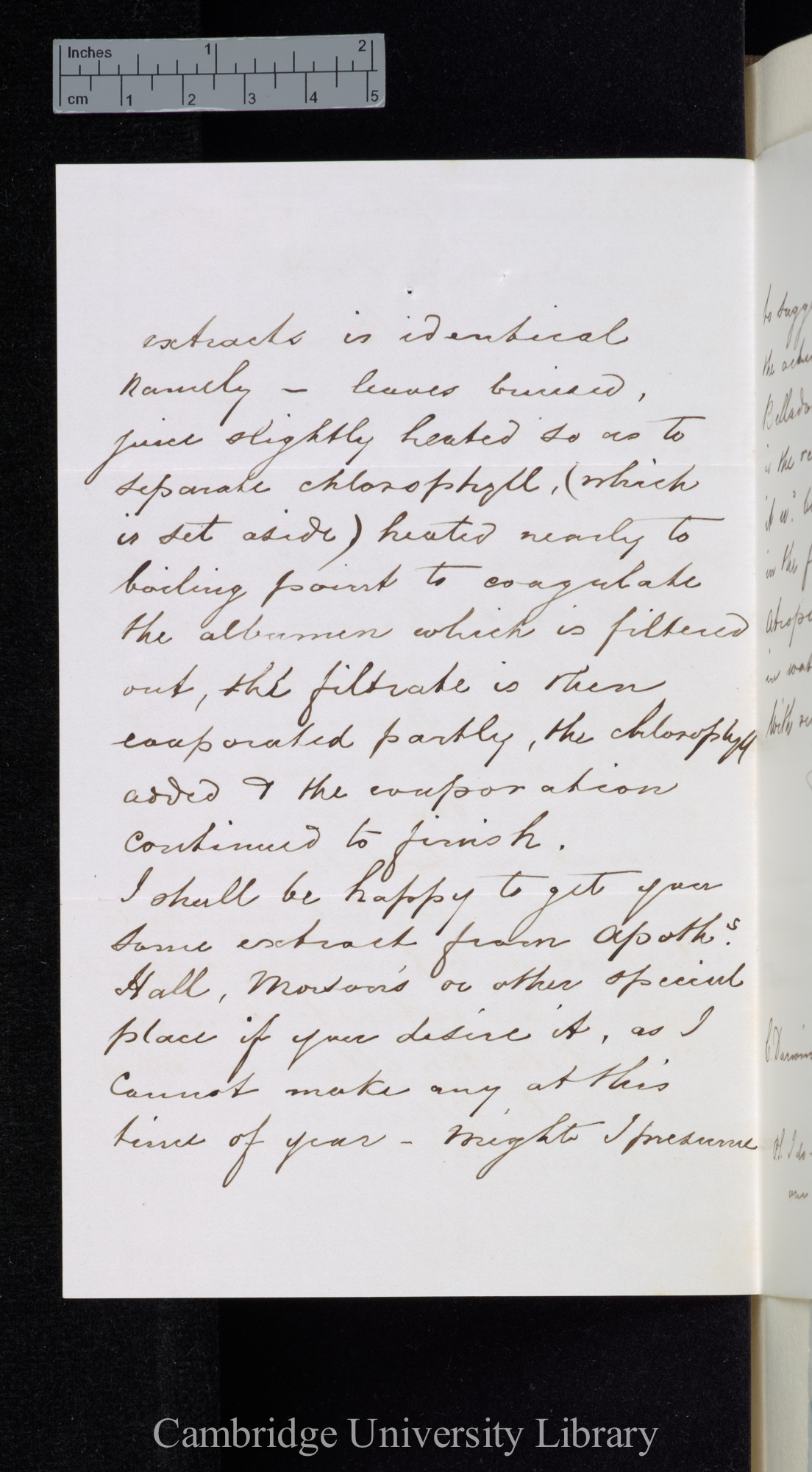 William Walmisley Baxter to Charles Robert Darwin