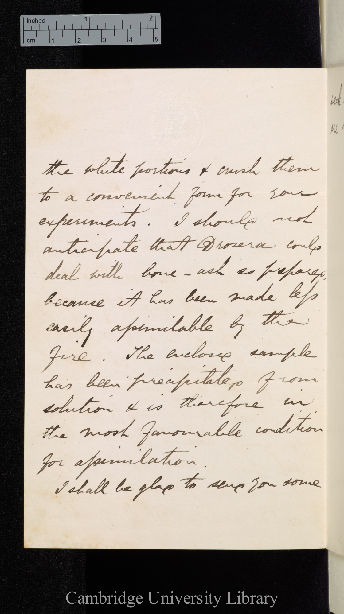 Edward Frankland to Charles Robert Darwin