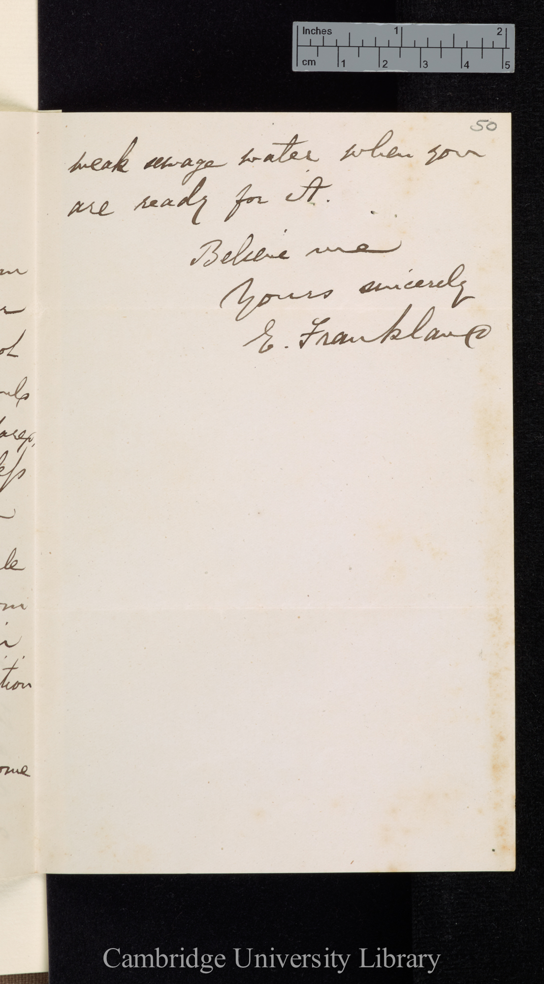 Edward Frankland to Charles Robert Darwin