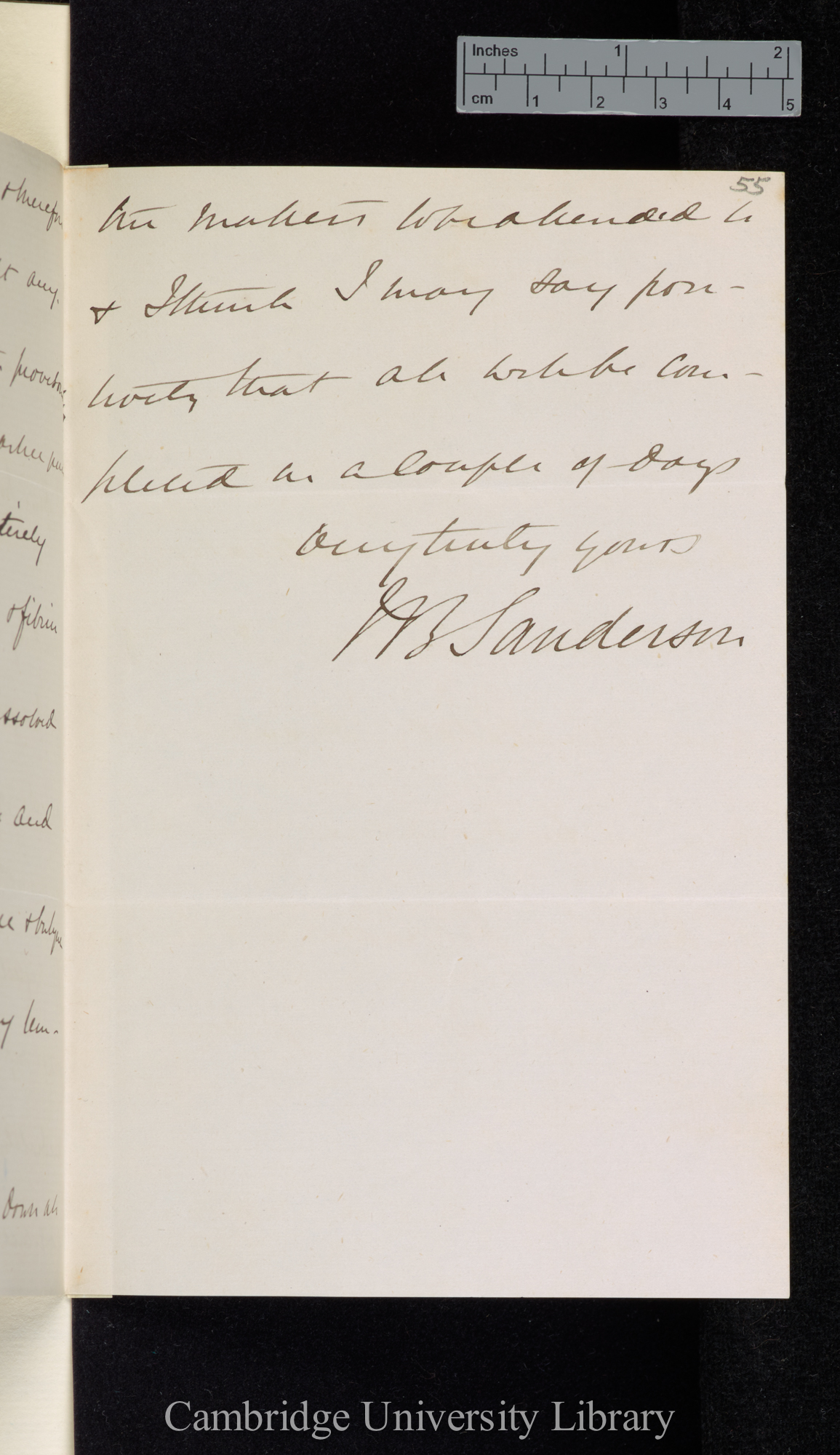 Sir John Scott Burdon Sanderson to Charles Robert Darwin