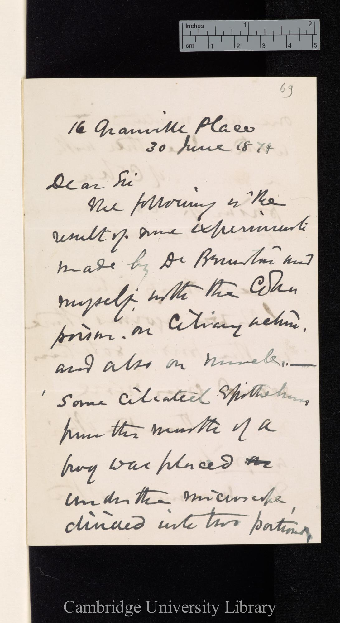 Sir Joseph Fayrer to Charles Robert Darwin