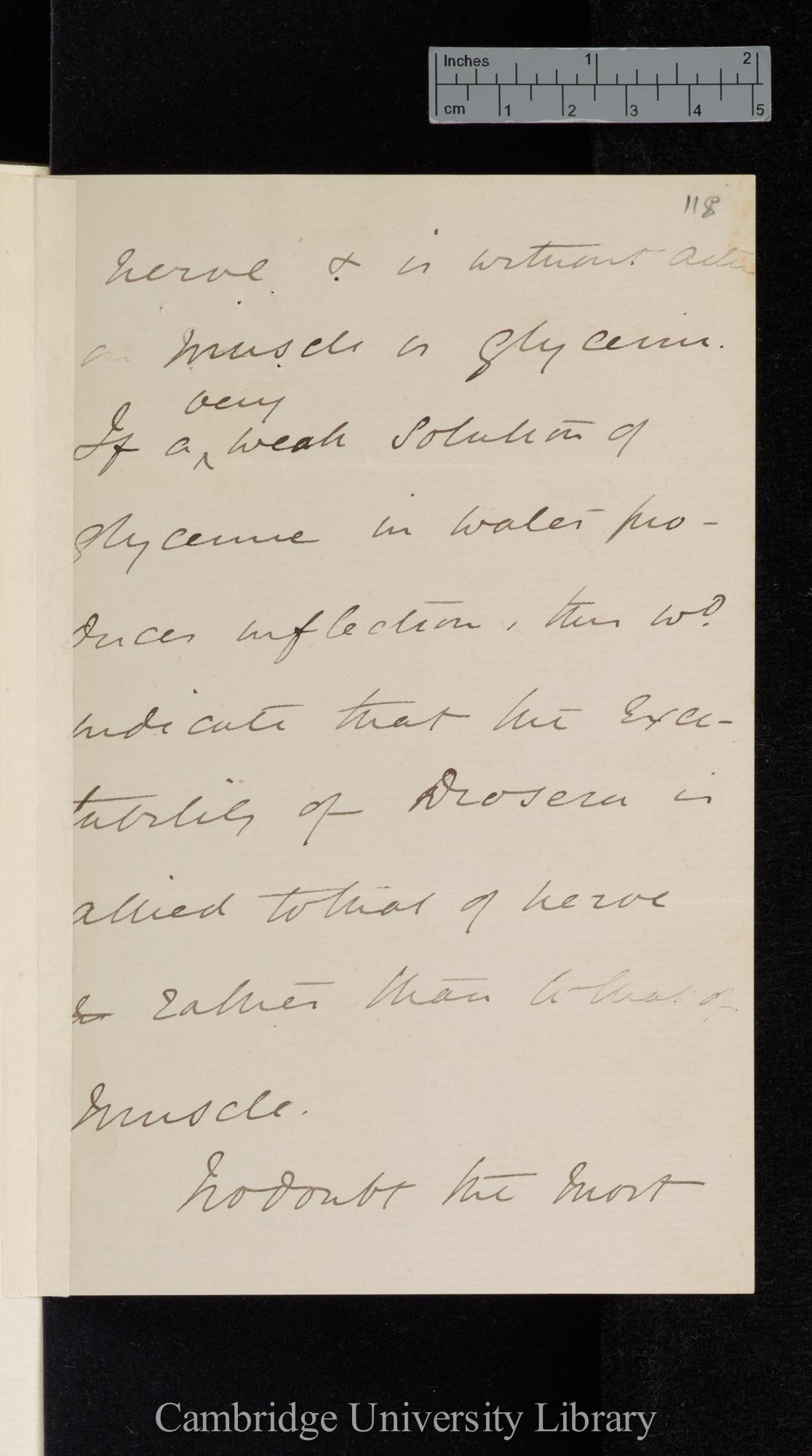 Sir John Scott Burdon Sanderson to Charles Robert Darwin