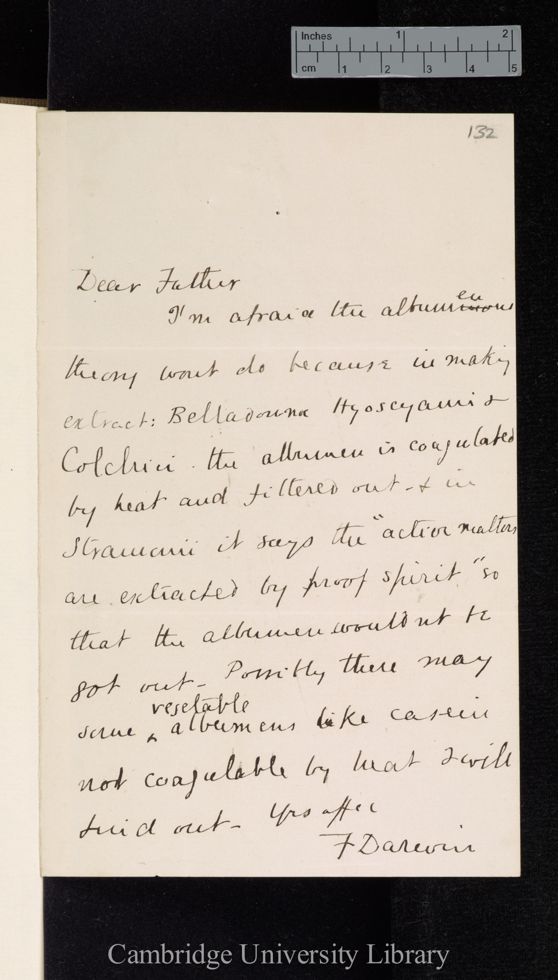 Letter from Sir Francis Darwin to Charles Robert Darwin; written at [place unstated]