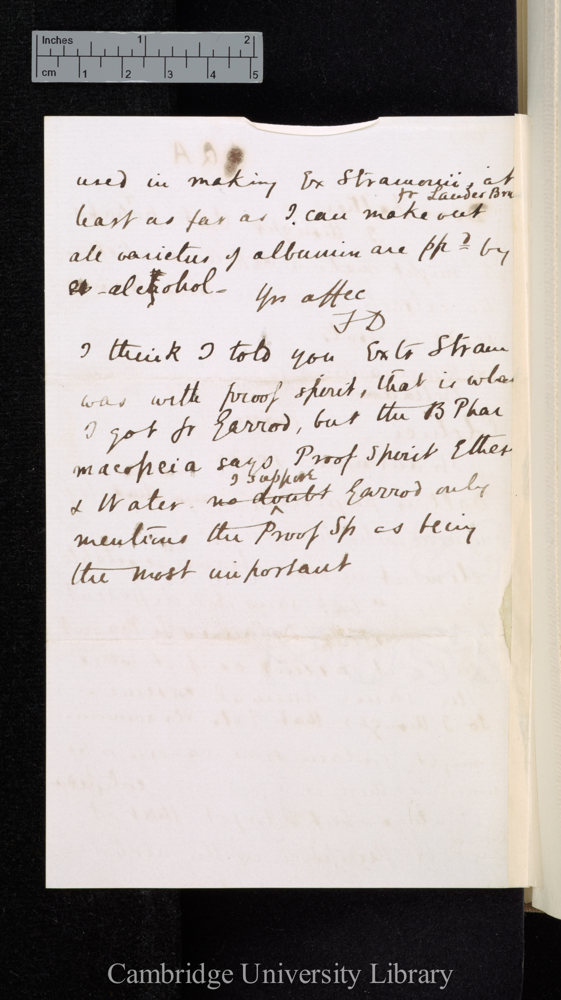 Sir Francis Darwin to Charles Robert Darwin