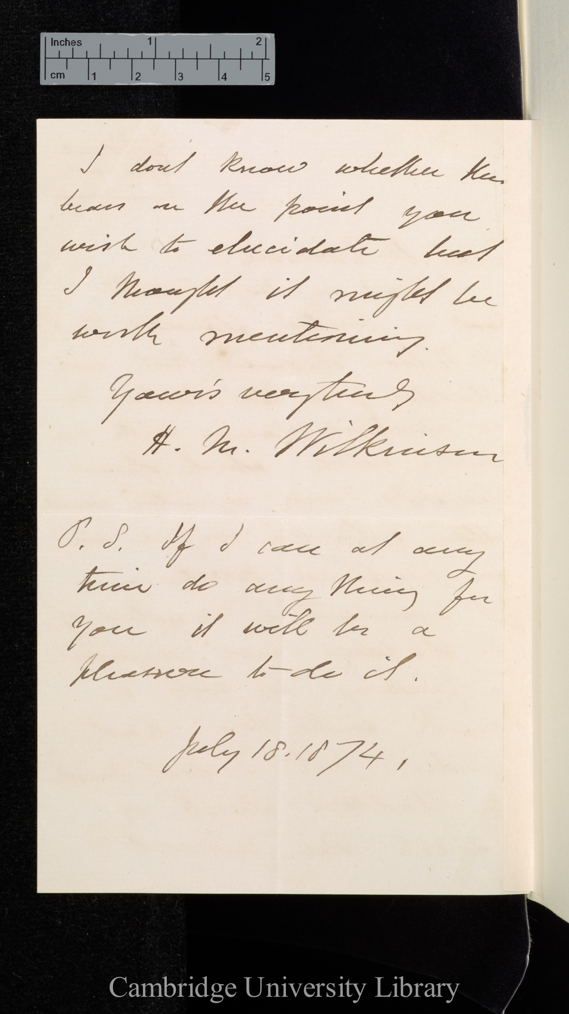 Henry Marlow Wilkinson to Charles Robert Darwin