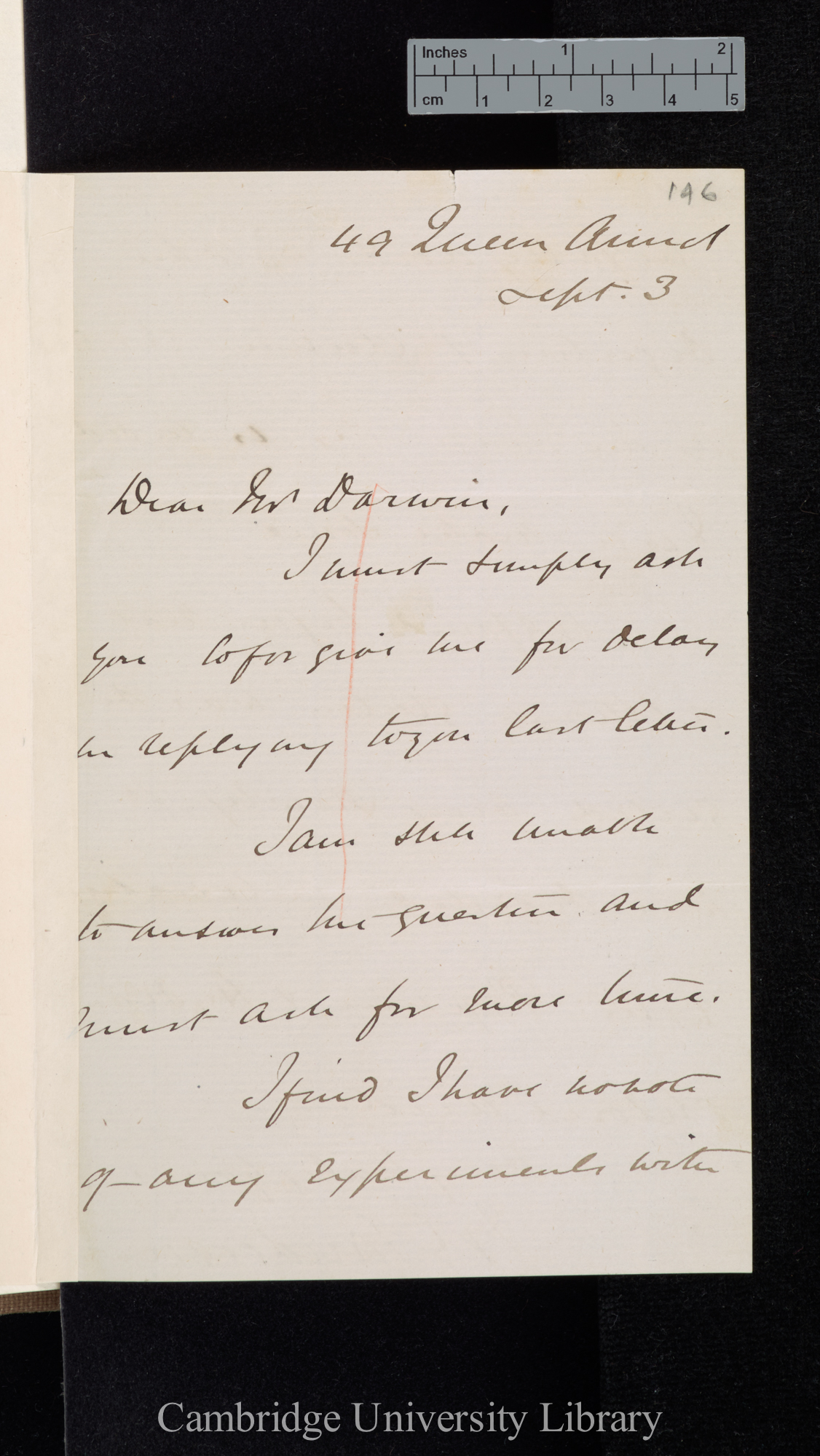 Sir John Scott Burdon Sanderson to Charles Robert Darwin