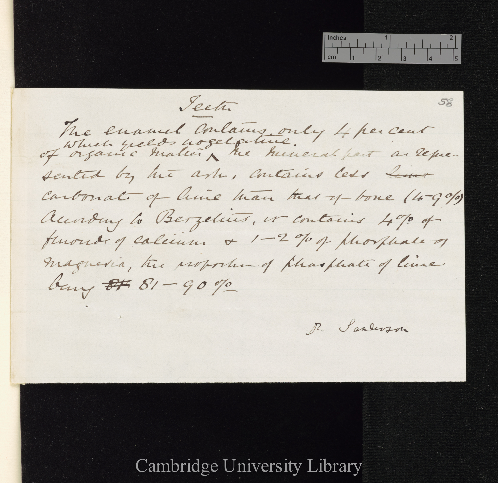 Letter from [Sir John Scott Burdon Sanderson] to Charles Robert Darwin; written at [place unstated] memo