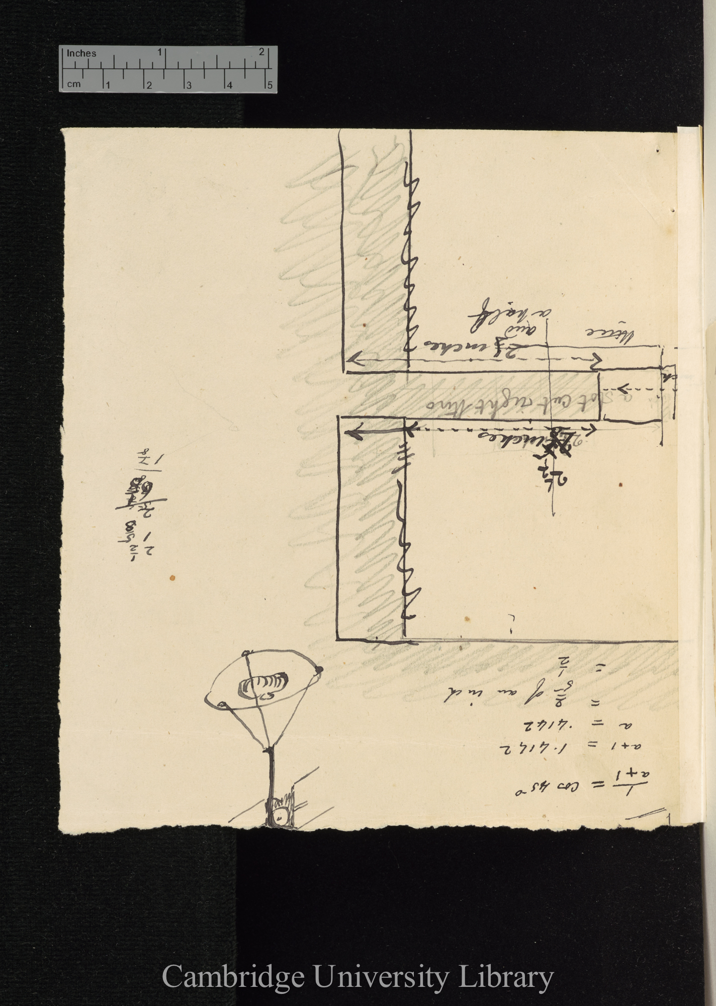 [engineering sketch on reverse]