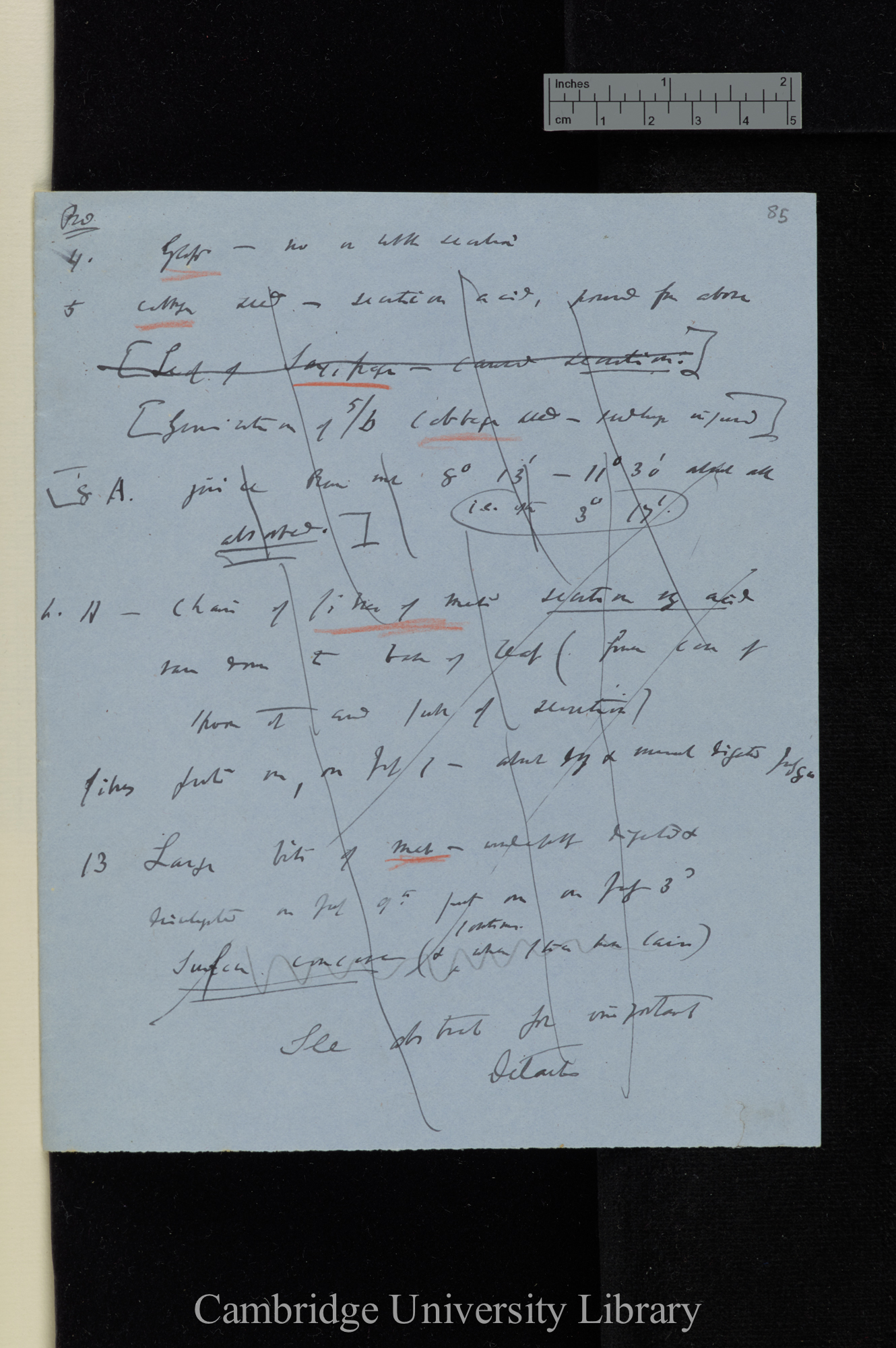 No 4 Glass - no or little secretion [summary of notes numbered 4-5, 8A, 11, 13]