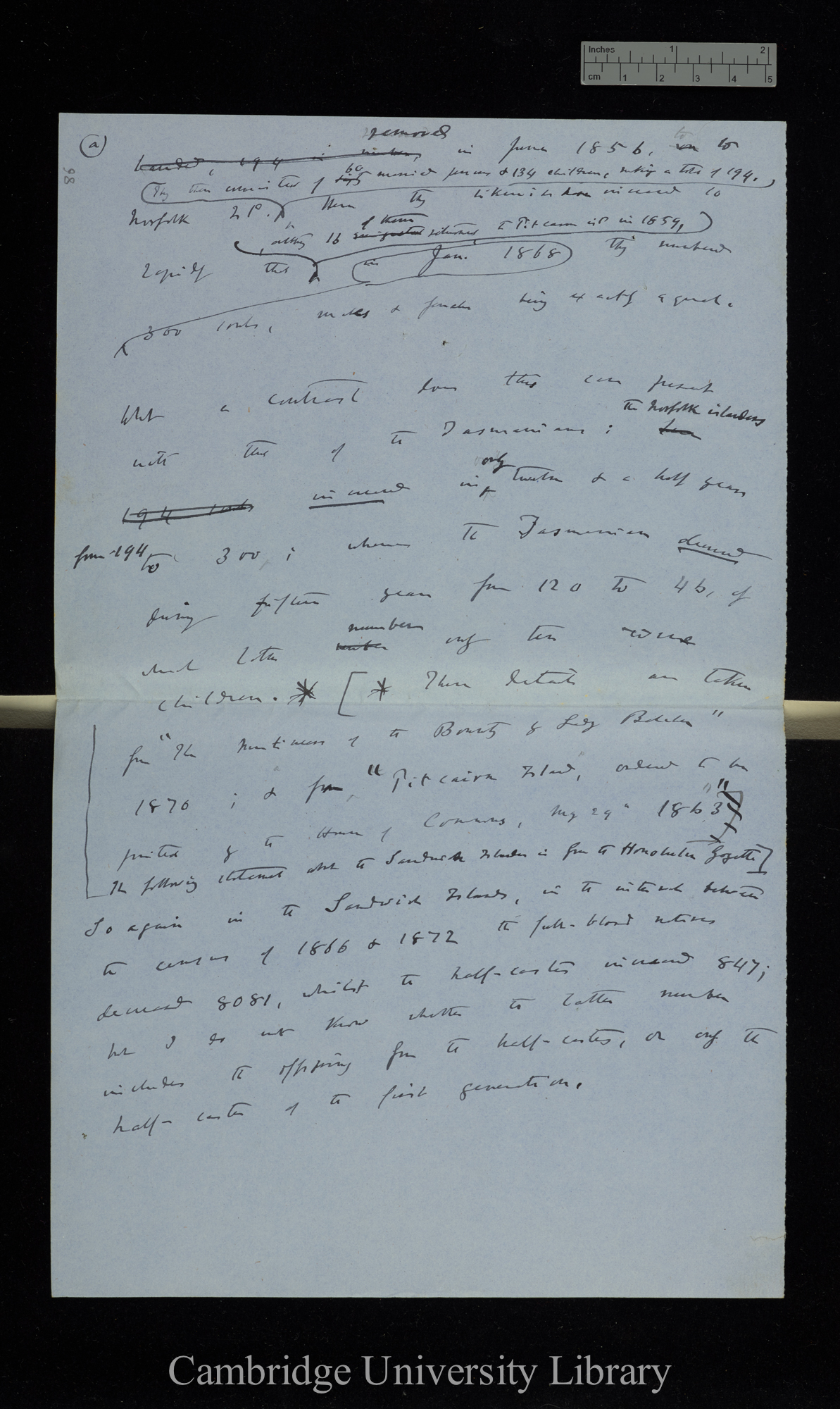 of addendum [to Descent?] a) removed in June 1856 to Norfolk Isld [published pp 190-191]